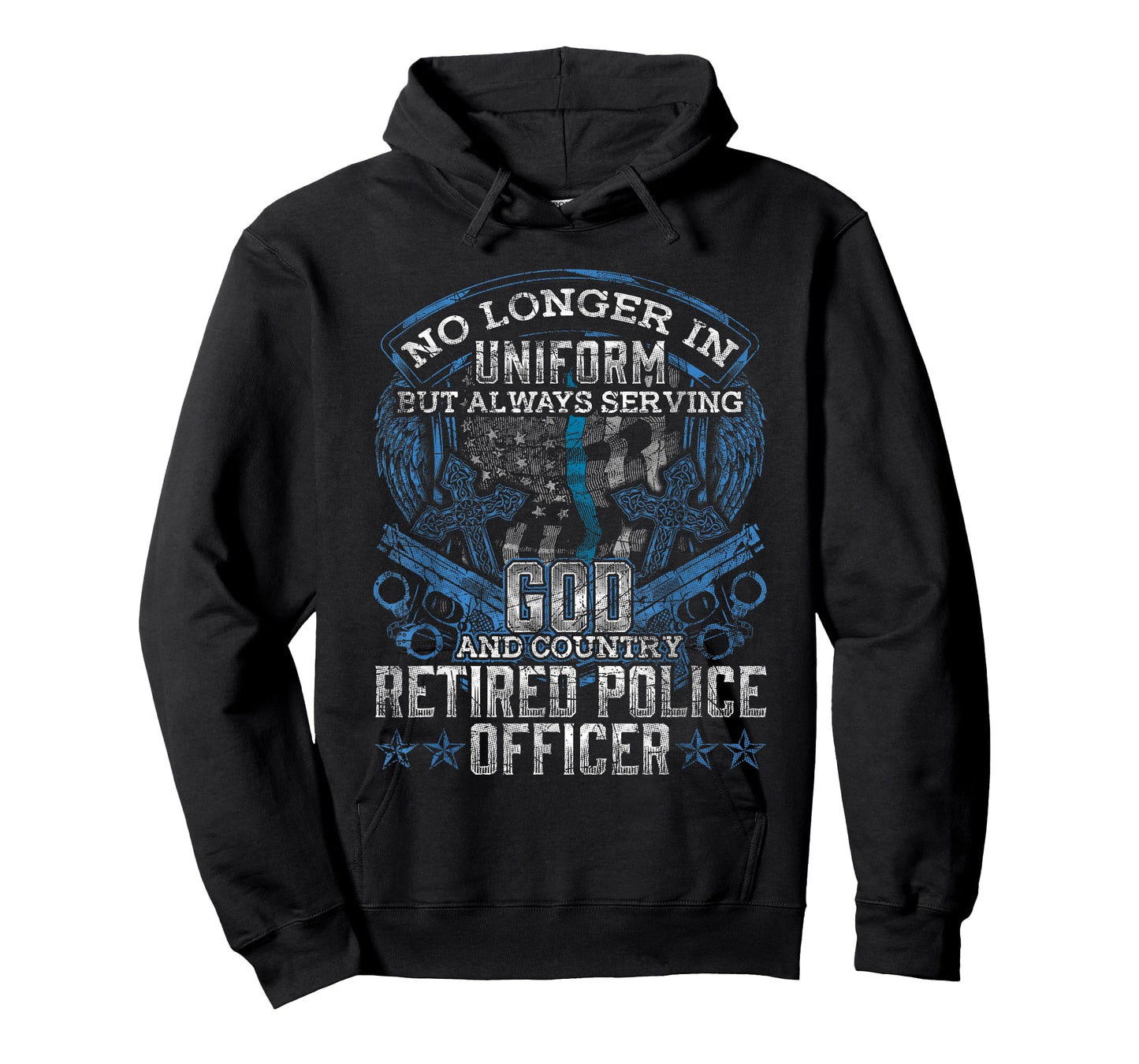 Retired Police Officer Vintage Flag Thin Blue Line Retired T-Shirt