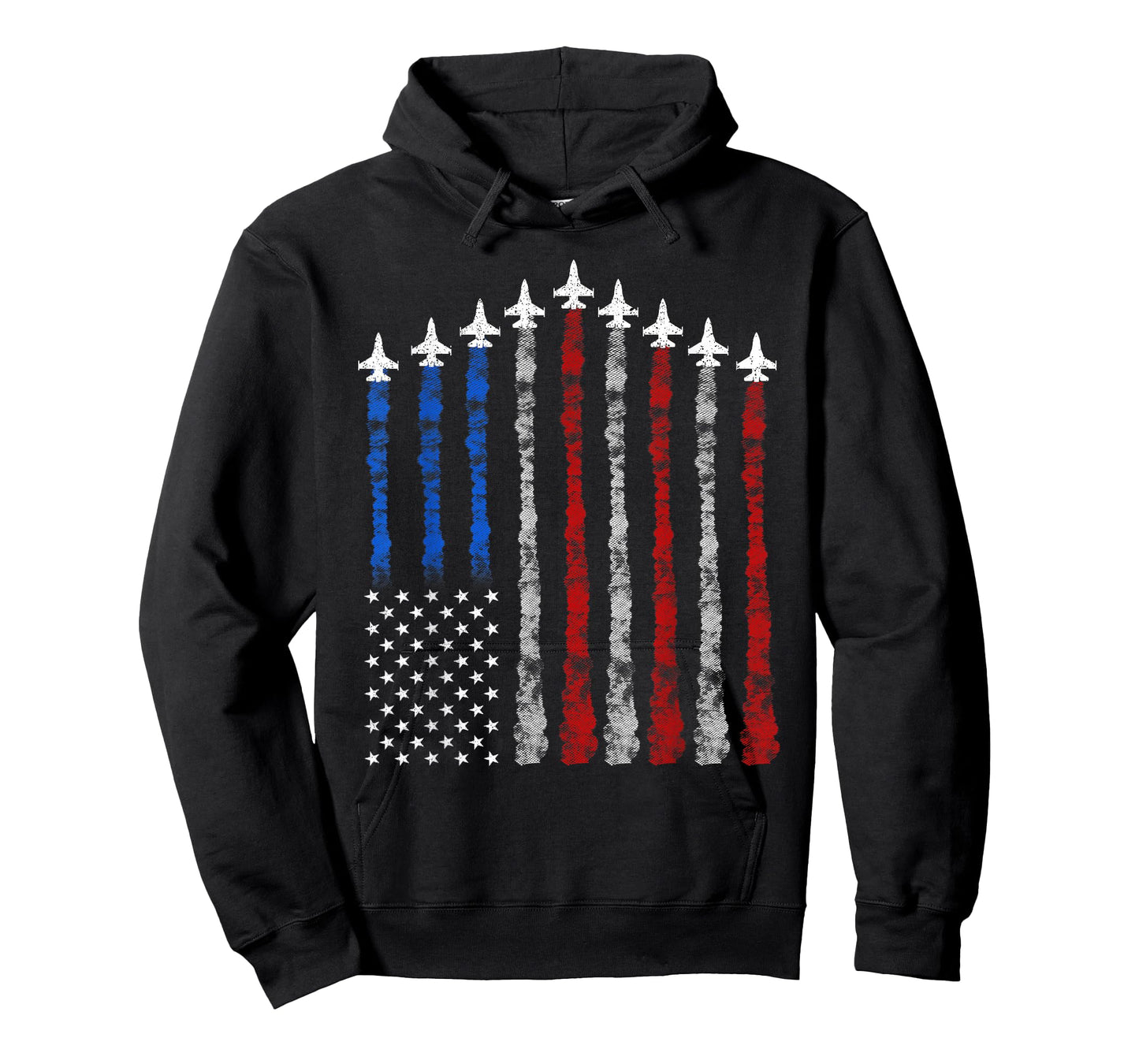 Fighter Jet Airplane USA Flag 4th of July Patriotic T-Shirt