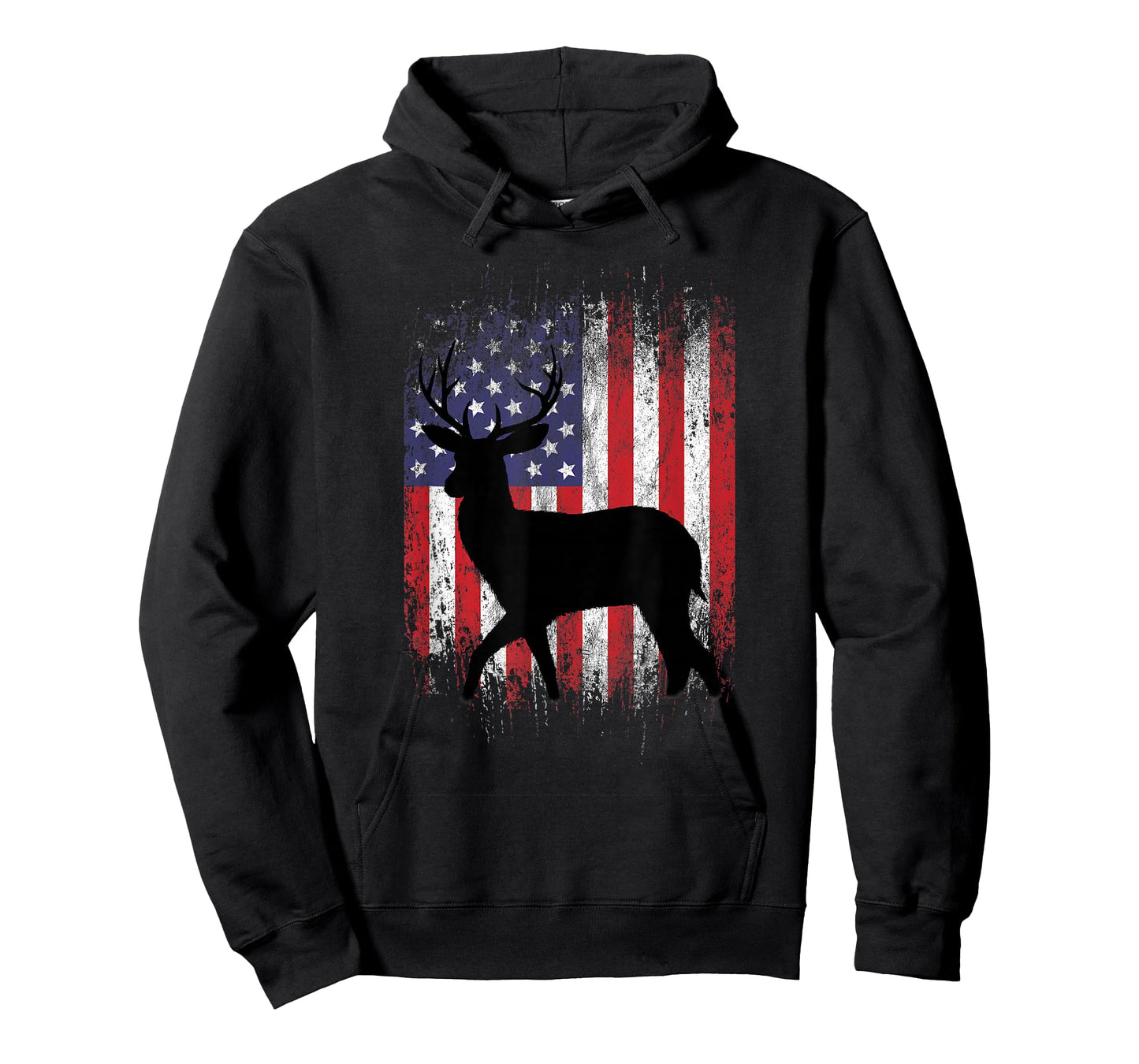 American Deer Hunting Patriotic Hunter Flag Whitetail Buck T-Shirt
