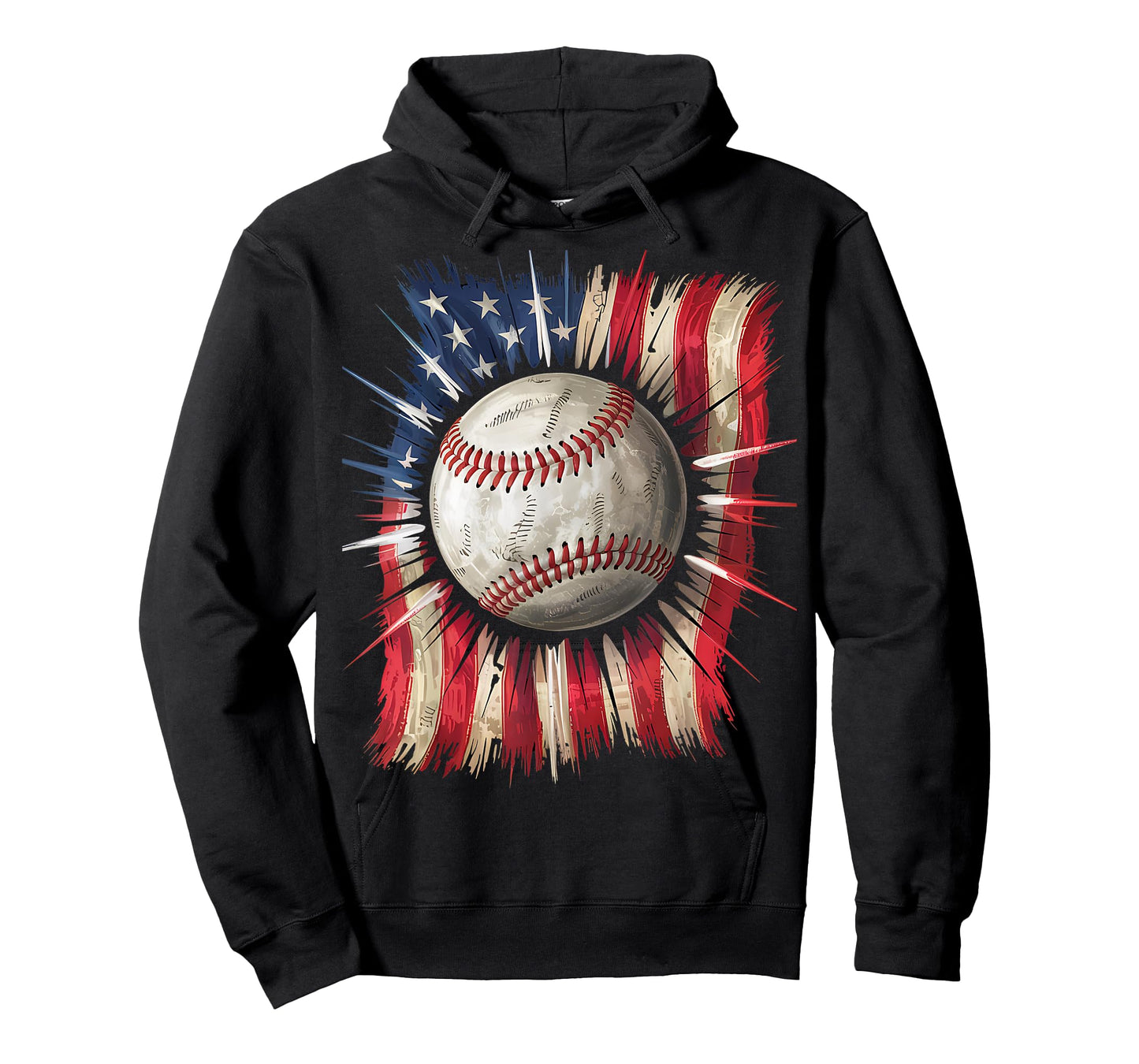 Patriotic Baseball Dripping Flag 4th of July Baseball Fans T-Shirt
