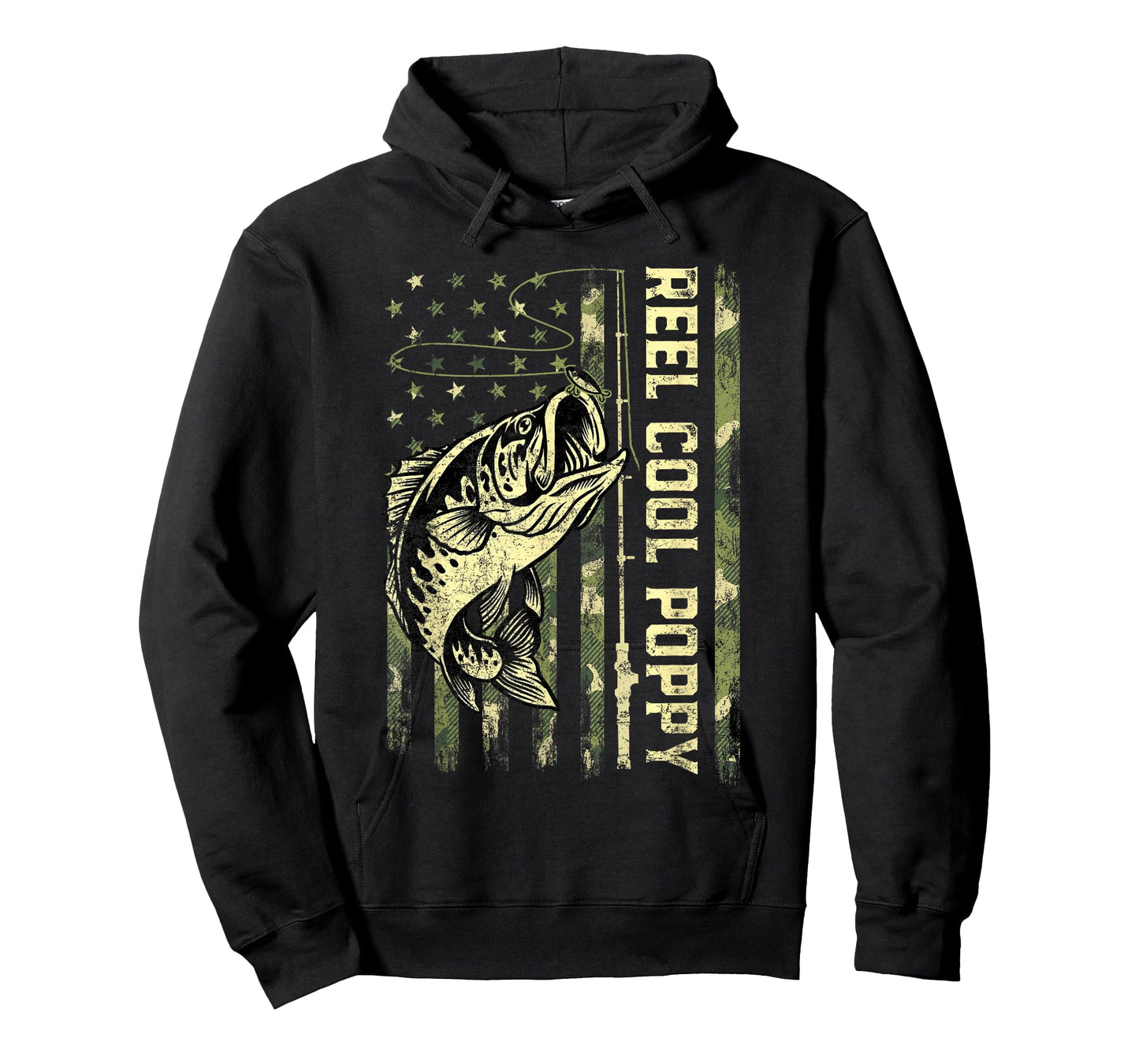 Reel Cool Poppy Fisherman Camouflage Father's Day T-Shirt