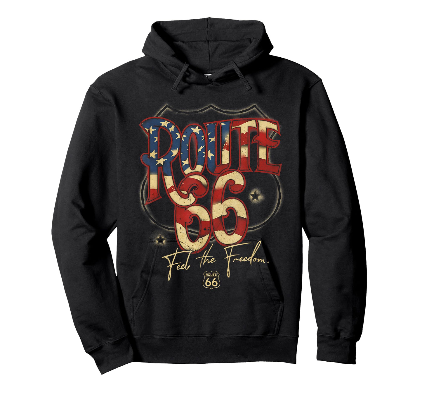 Route 66 US Flag Text T-Shirt