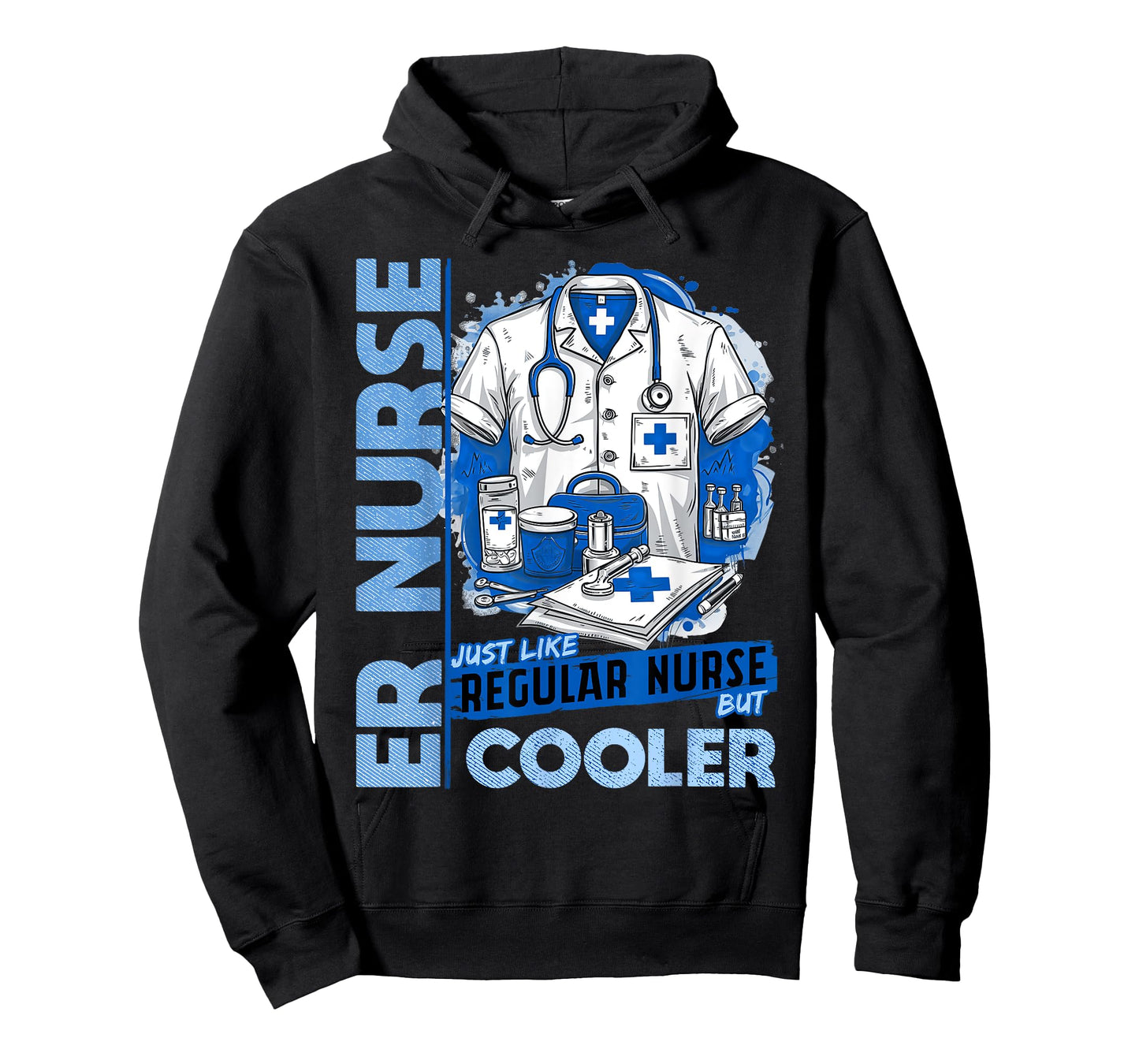 Cool ER Nurse Apparel Unisex Healthcare Professionals ER Nurse T-Shirt Black Small Modern Classic U-Neck Short Sleeve Humorous ER Nurse Design