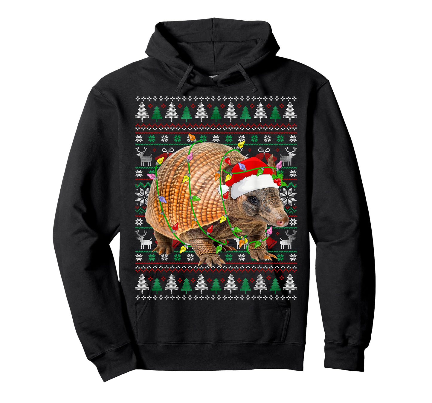 Armadillo Christmas Sweater Santa Hat Ugly Xmas Pajama T-Shirt