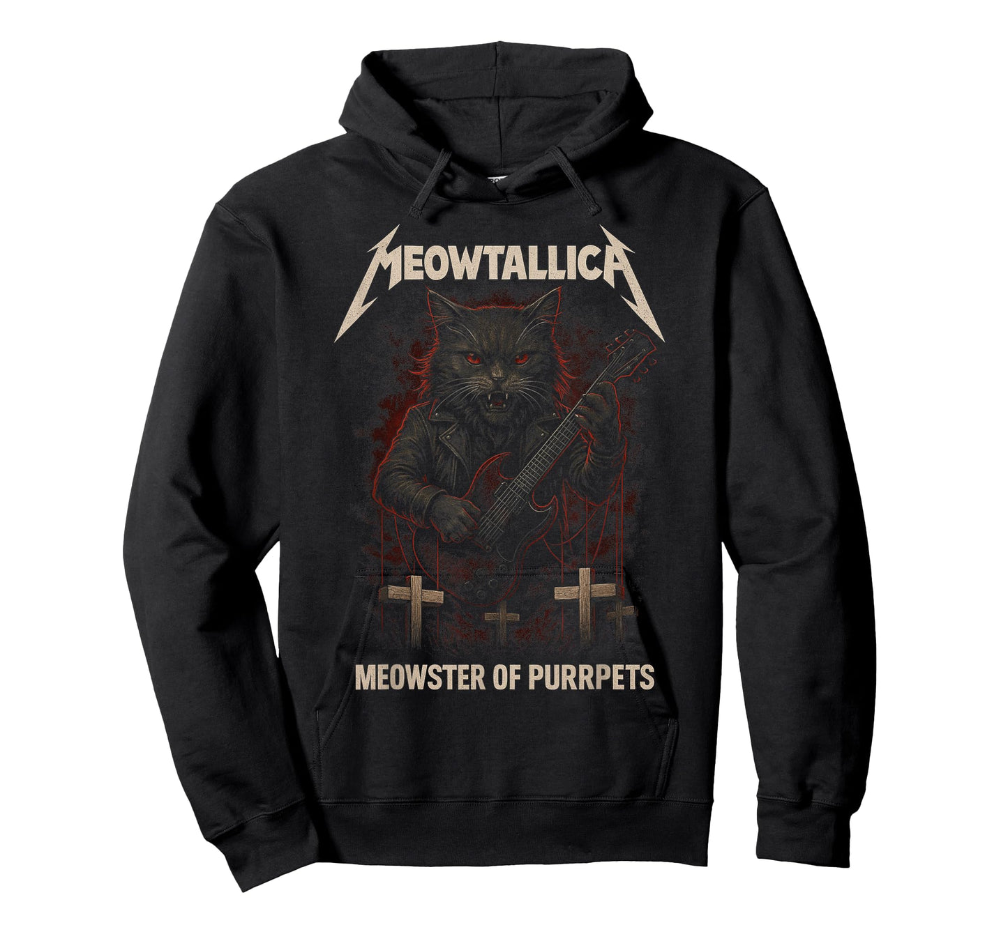 Meowtallica Meowster Of Purrpets - Funny Cat T-Shirt