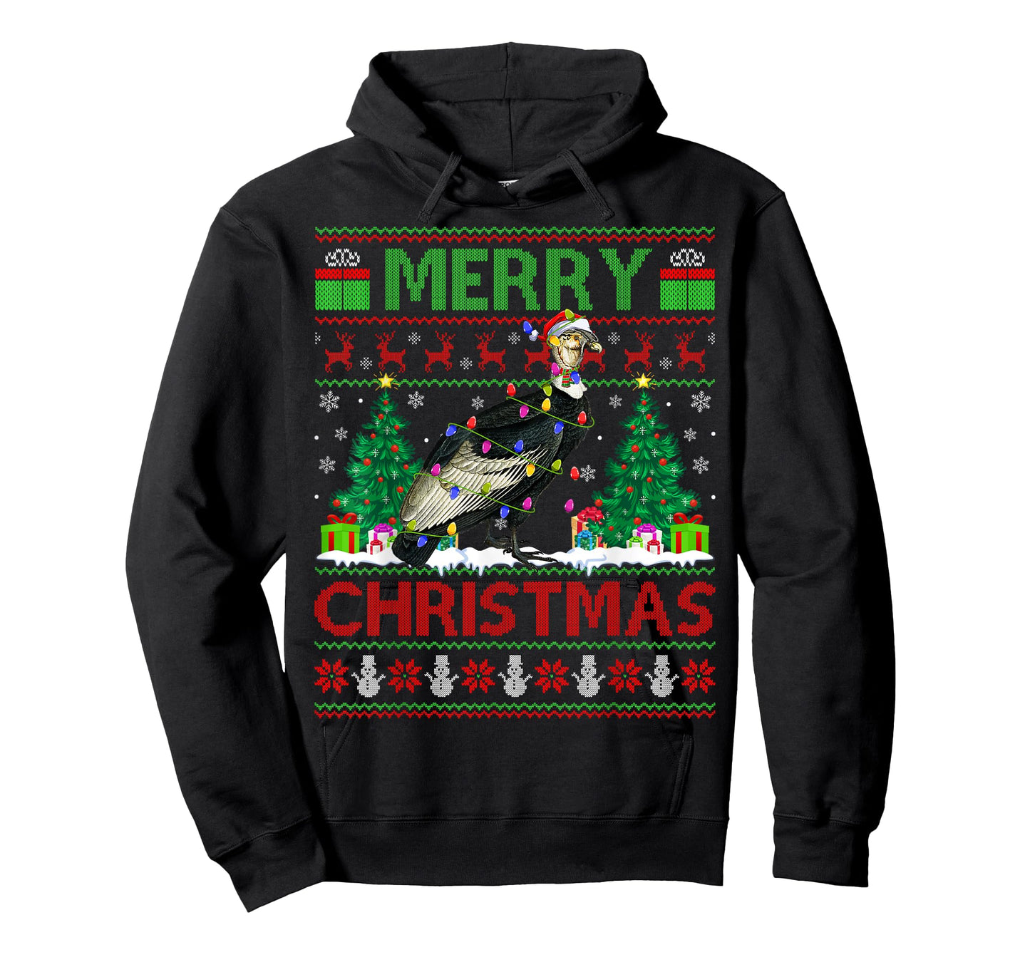 Condor Bird Lover Xmas Tree Ugly Santa Condor Christmas T-Shirt