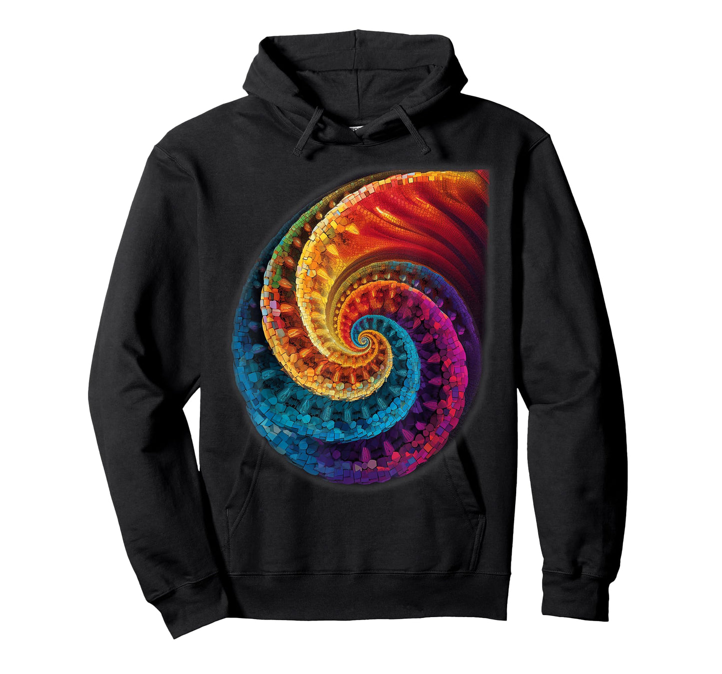 Colorful Fibonacci Spiral Psychedelic Colors Abstract Math T-Shirt