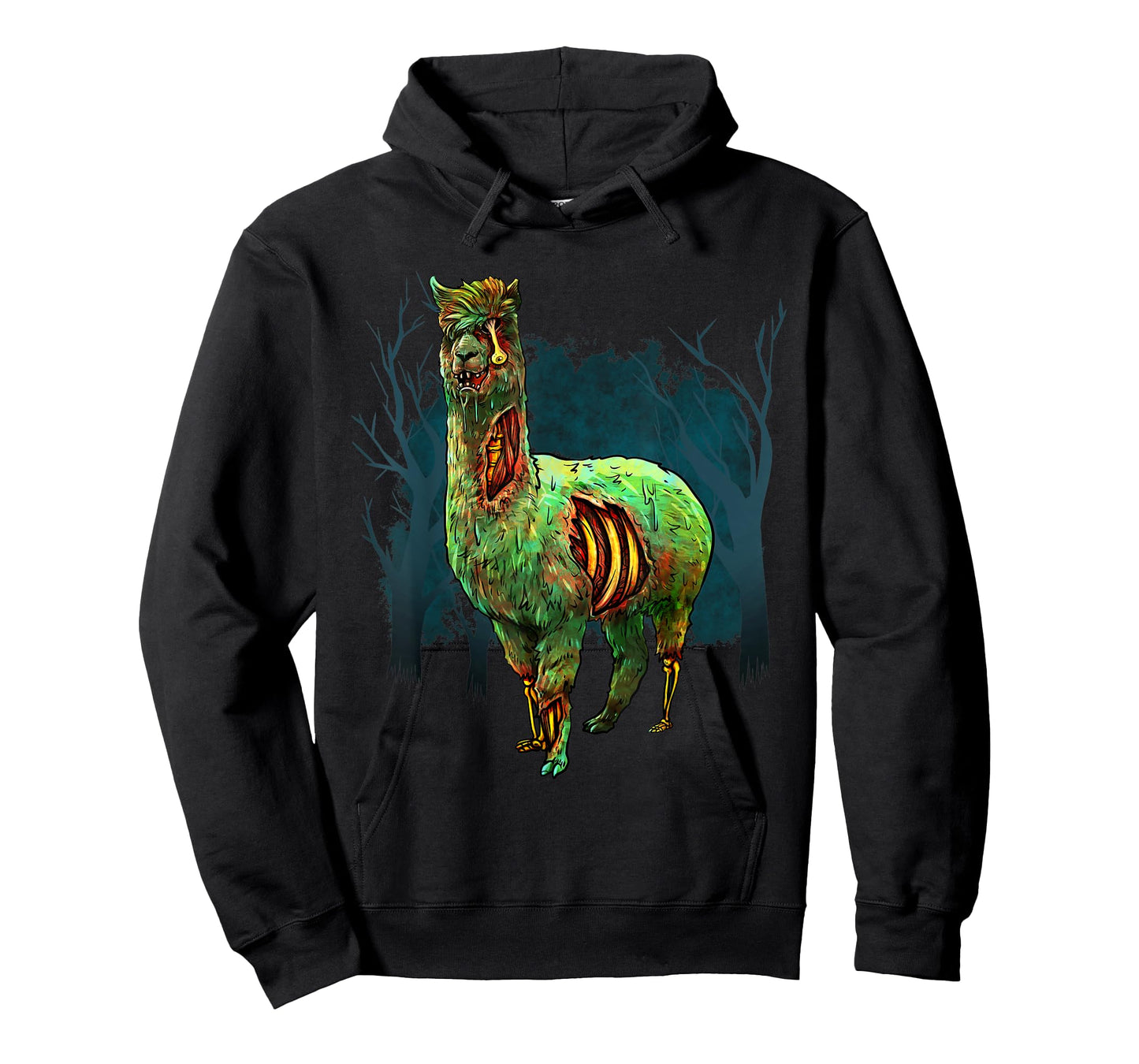Halloween Llama Zombie Scary Spooky Drawing Graphic Gift T-Shirt