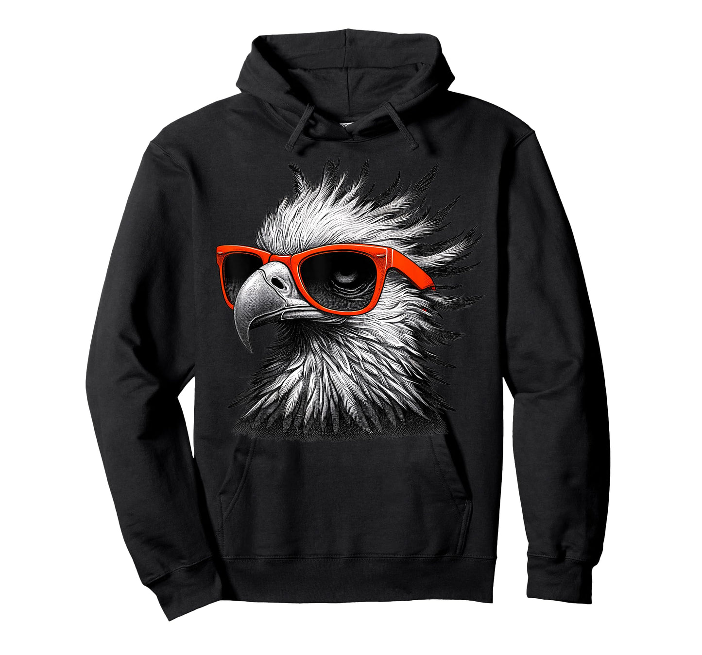 Cool Secretary Bird Wearing Sunglasses Graphic Art T-Shirt