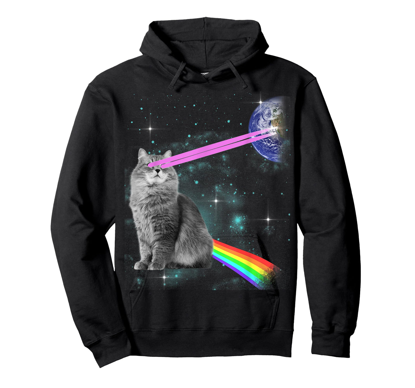 Laser Eyes Space Cat T-Shirt T-Shirt for Men Women Kids