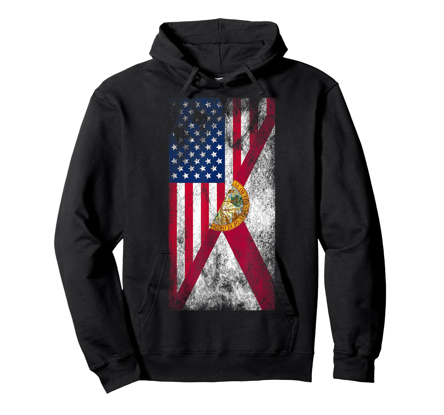 Irreverent Tees USA Florida Flags - United States of America, Floridian T-Shirt, Black