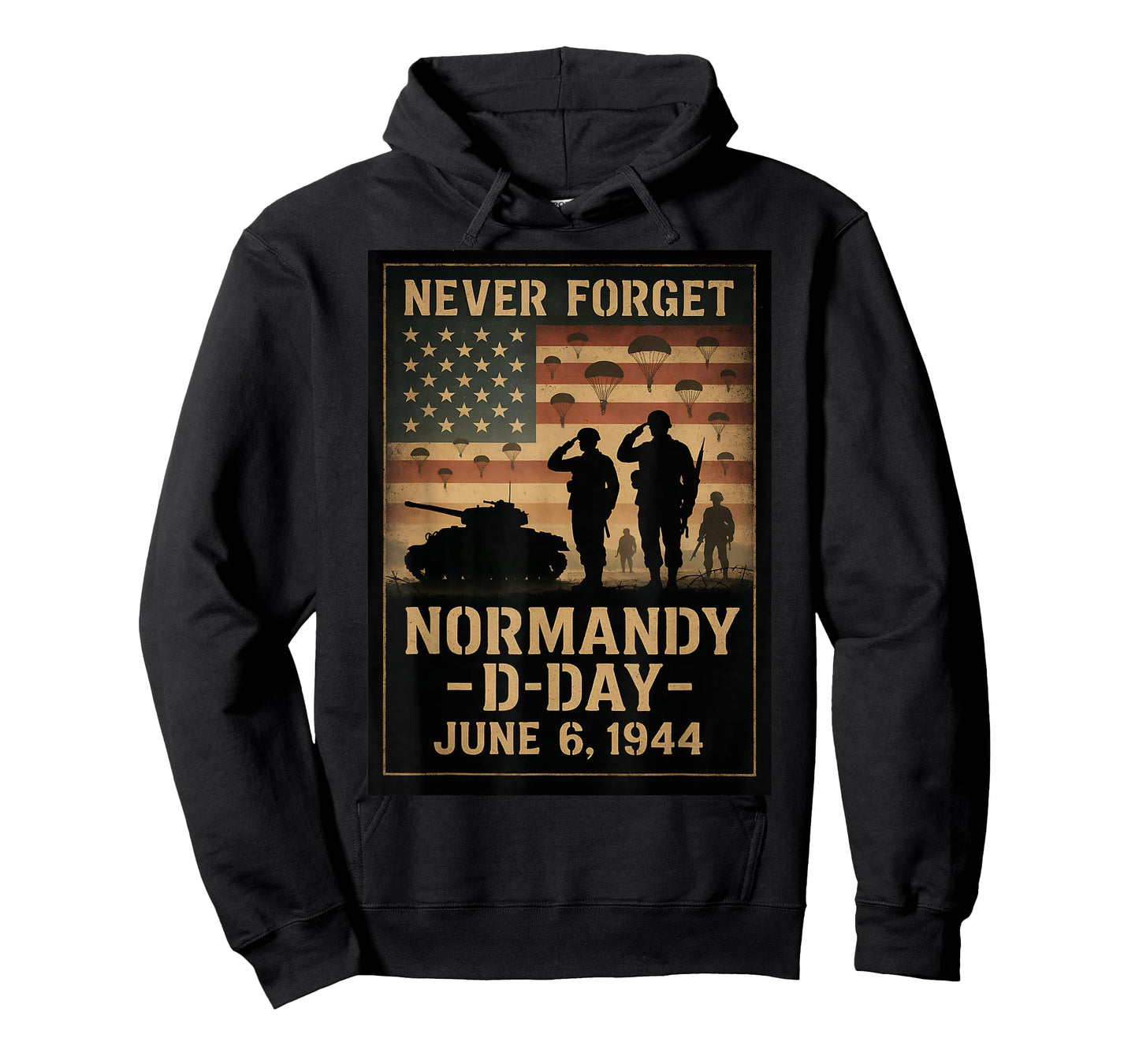 D-Day 81st Anniversary Normandy 1944 Military Tribute Men T-Shirt