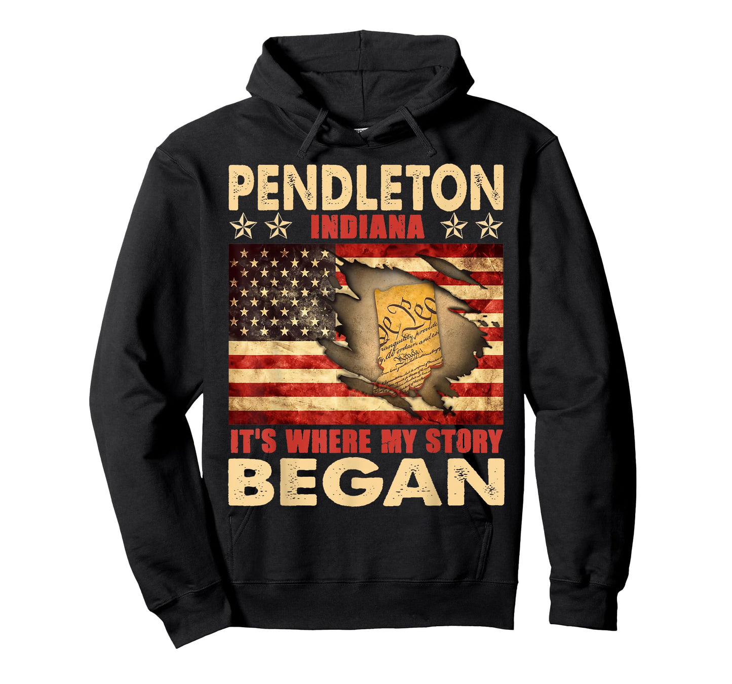Pendleton Indiana USA Flag 4th Of July Women Kids Men T-Shirt