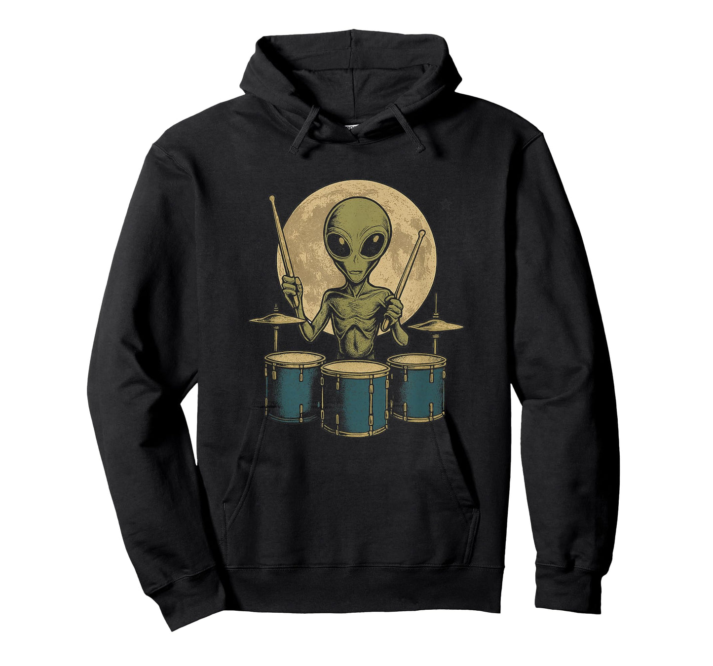 Funner Drummer Tee Alien Playing Drums Rock Music Fan T-Shirt