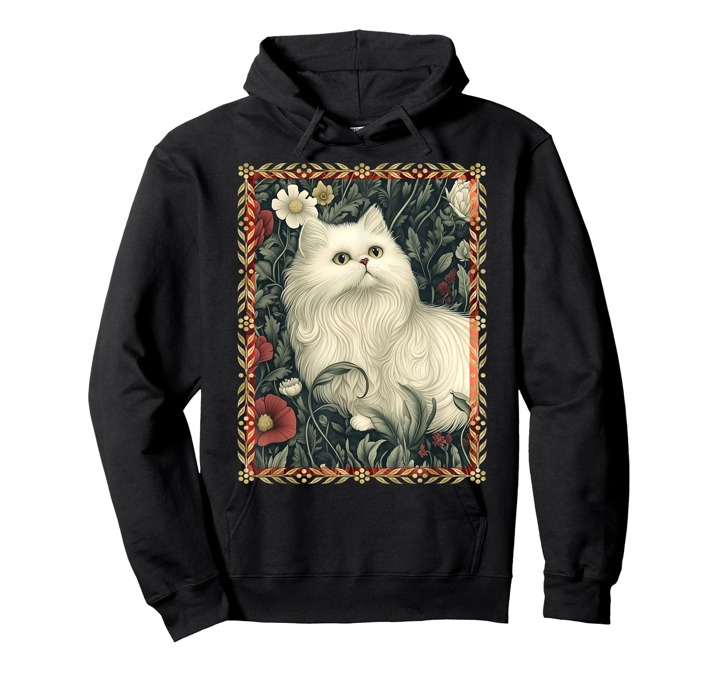 White Persian Cat in a Garden Elegant Vintage T-Shirt for Men Women Kids
