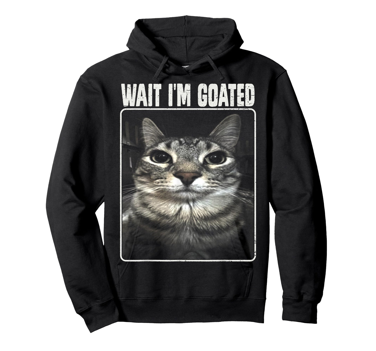 Wait I'm Goated Meme Silly Cat T-Shirt for Men Women Girls Kids