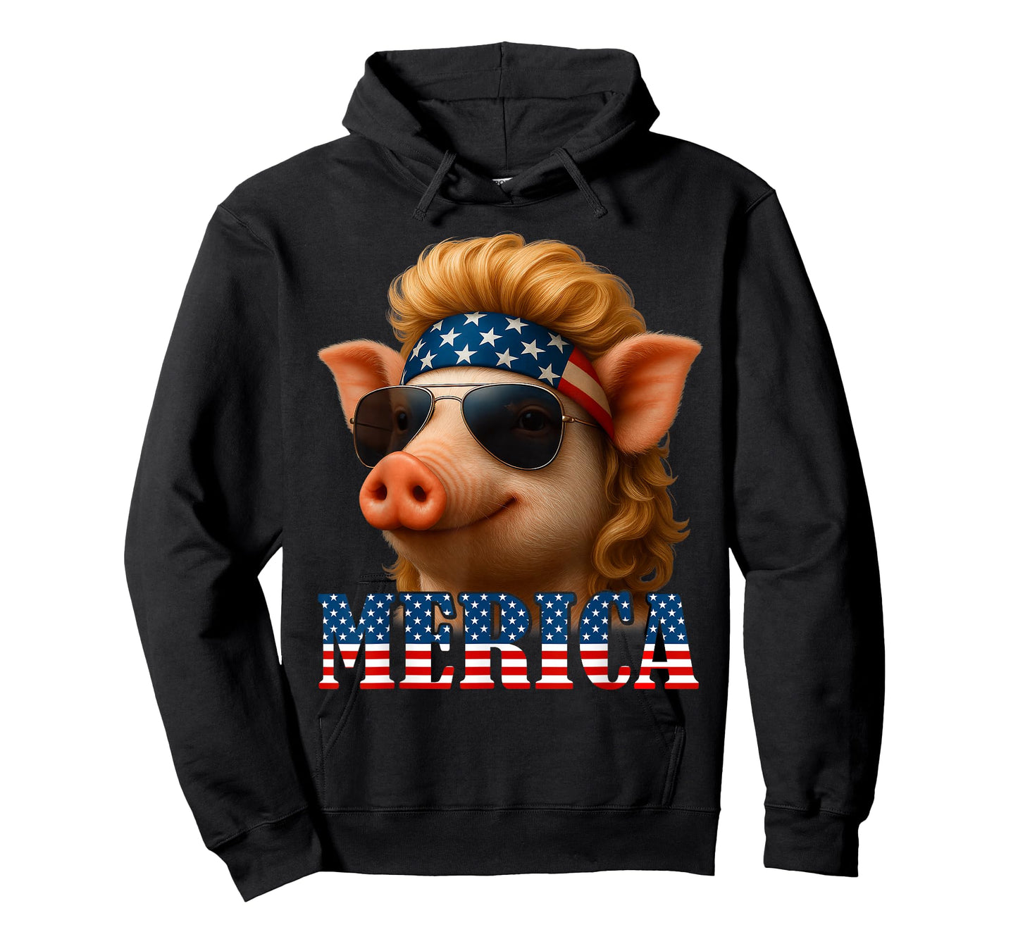 Funny Pig American Flag Farmer Independence Day 4th Of July T-Shirt