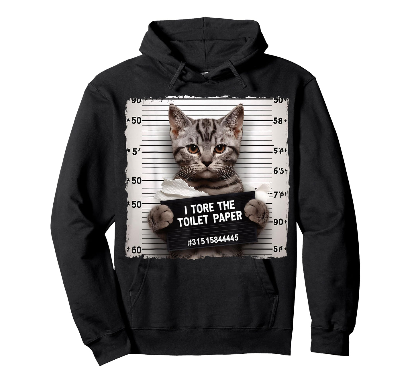 Cute Cat Mugshot Humorous Cat for Cats Lover Cat Mom Cat Dad T-Shirt