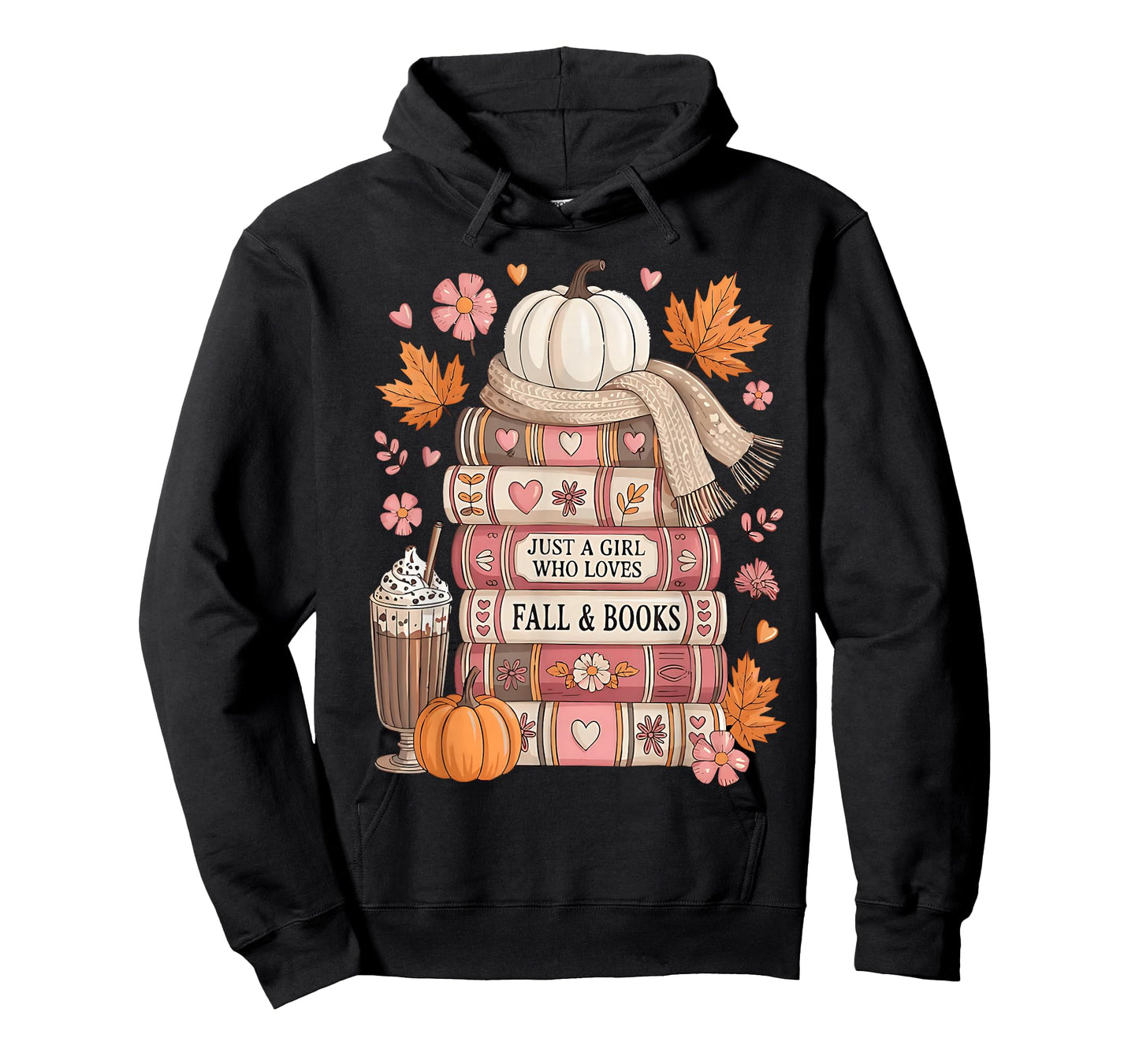 Just A Girl Who Loves Fall & Book Autumn Reading Book Lover T-Shirt