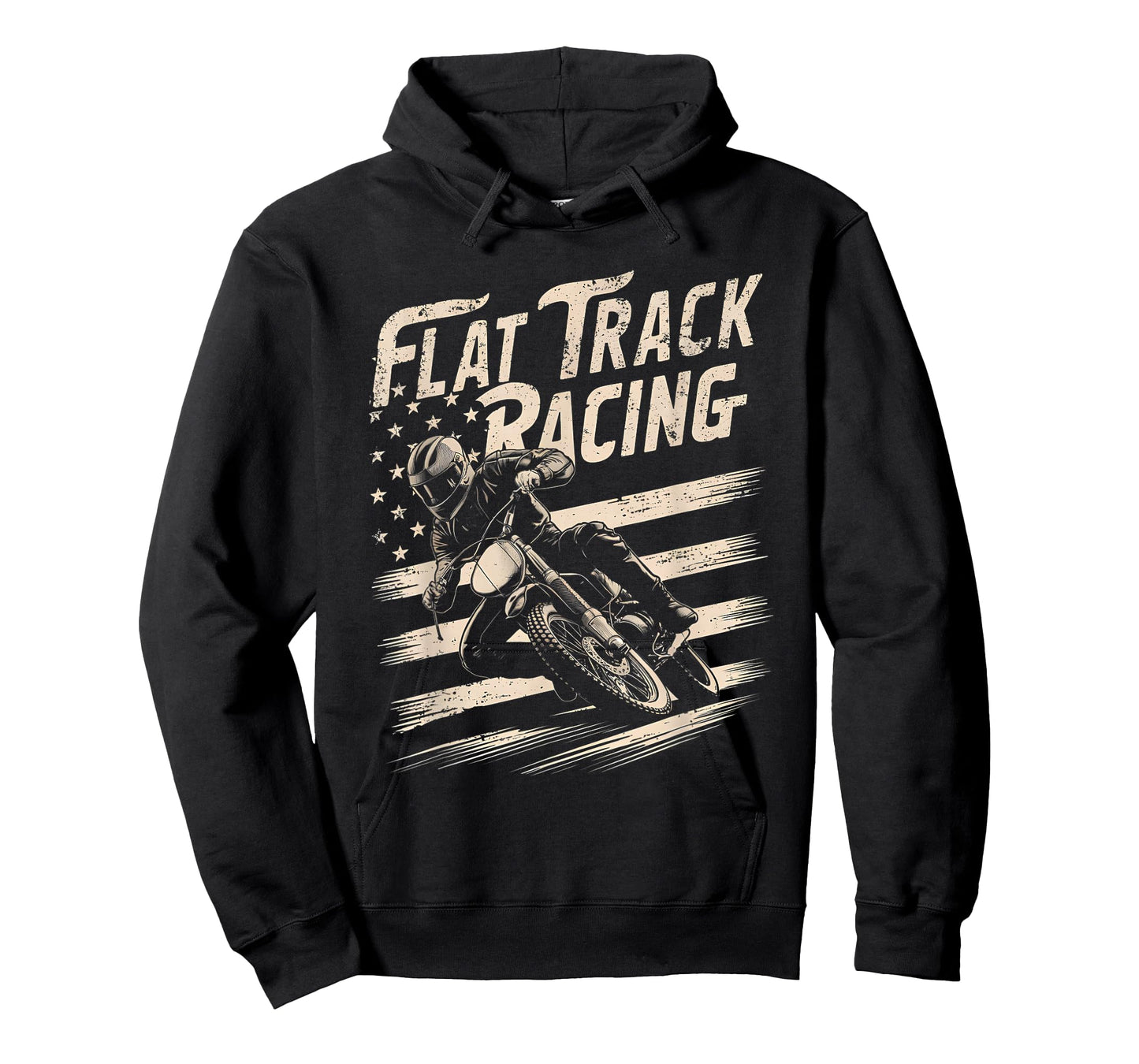 Flat Track Motorcycle Racing American Flag Speedway Dirt T-Shirt