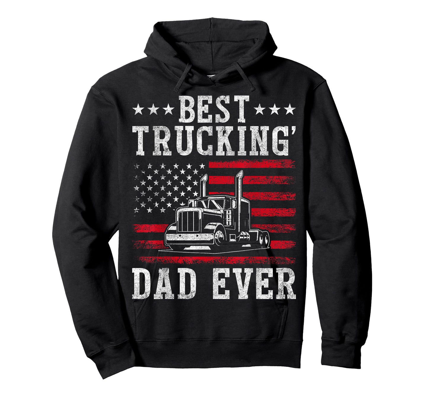 USA Flag Best Trucking Dad Ever Truck Driver Fathers Day T-Shirt
