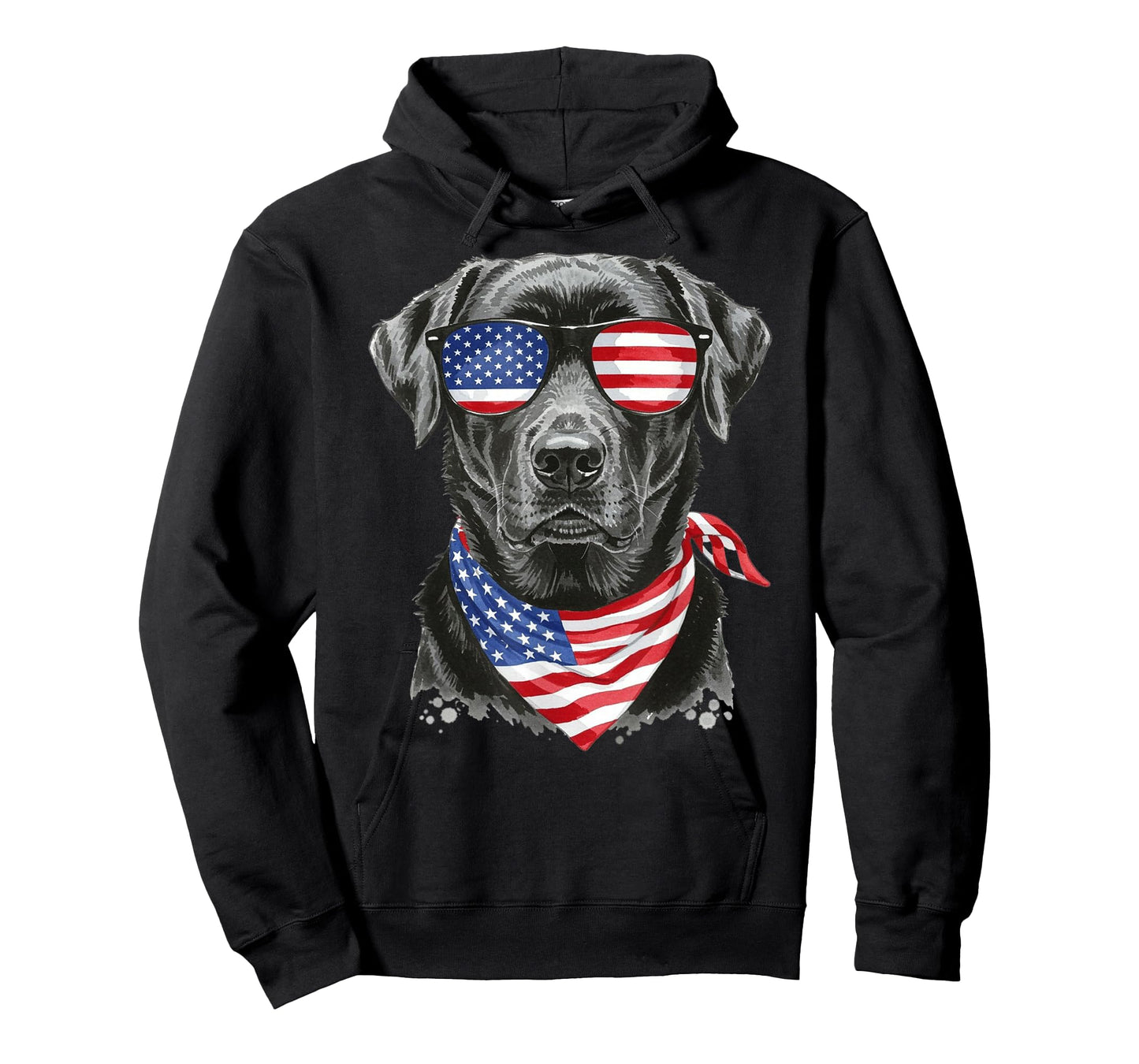 Patriotic Black Labrador Retriever American 4th of July T-Shirt