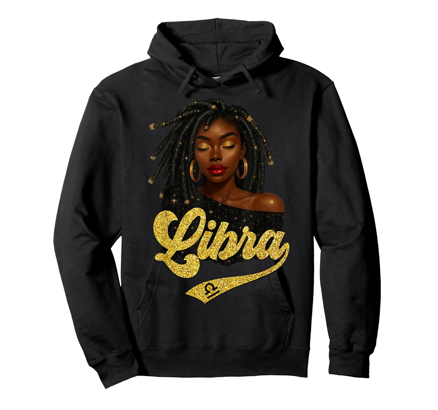 Libra Girl Birthday Black Queen Loc'd Woman Zodiac T-Shirt
