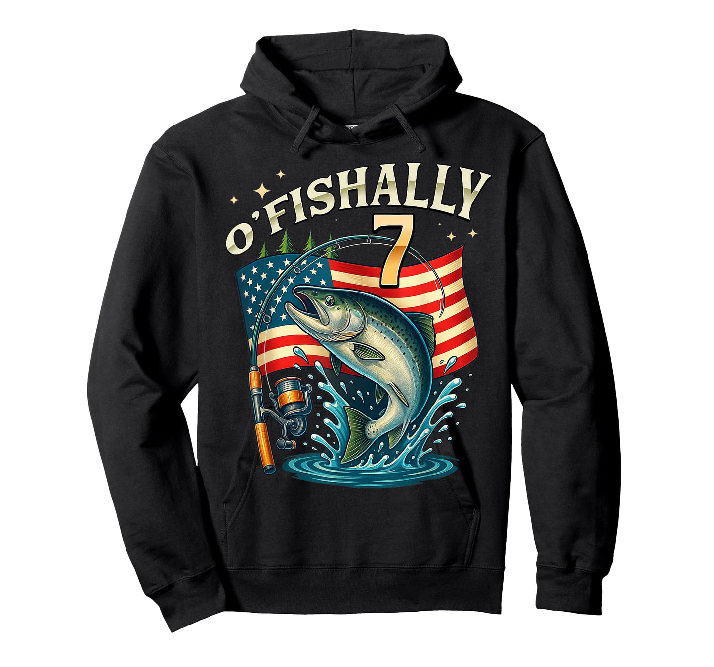 O'fishally 7 Years Old Fishing 7th Birthday Boys Kids T-Shirt