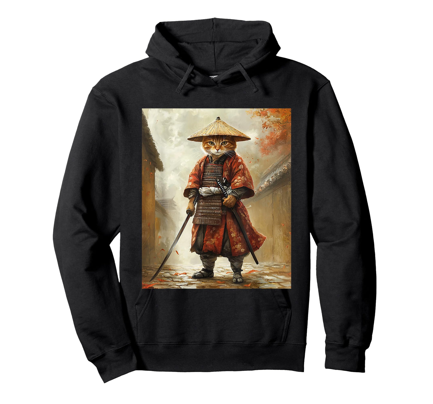 Cat Samurai Japan Japanese Funny Graphic T-Shirt