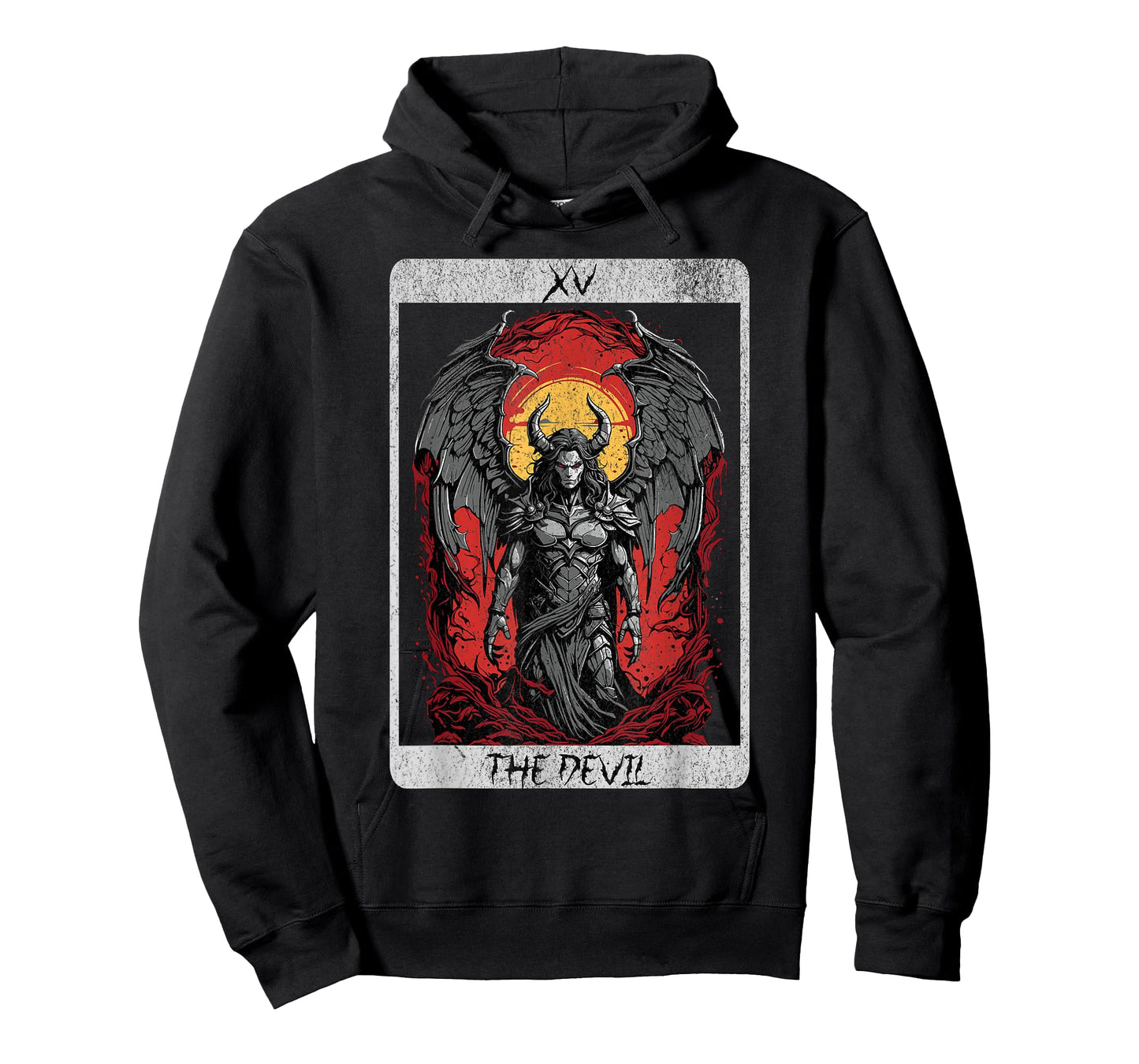 Vintage The Devil Tarot Card Occult Satan Unholy Horror Men T-Shirt