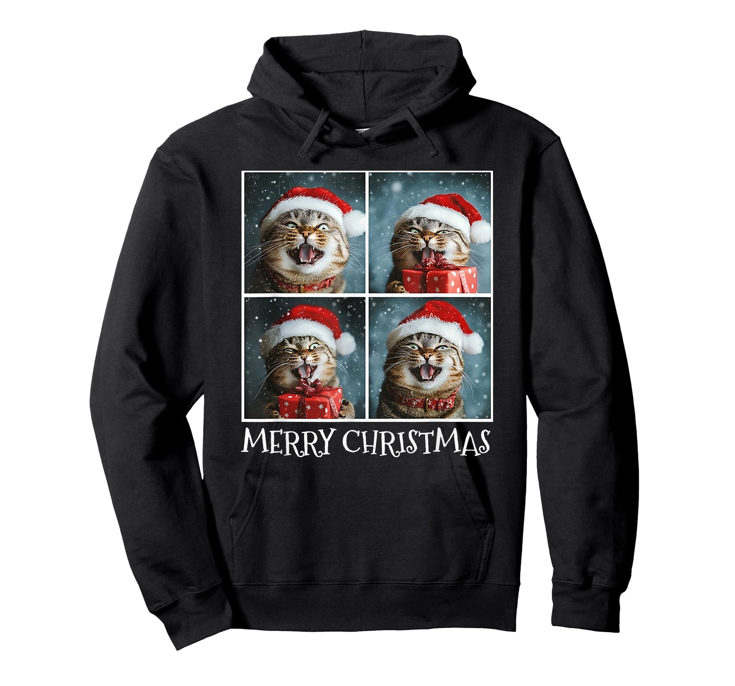 Cat Santa Hat Christmas Cat Selfie T-Shirt