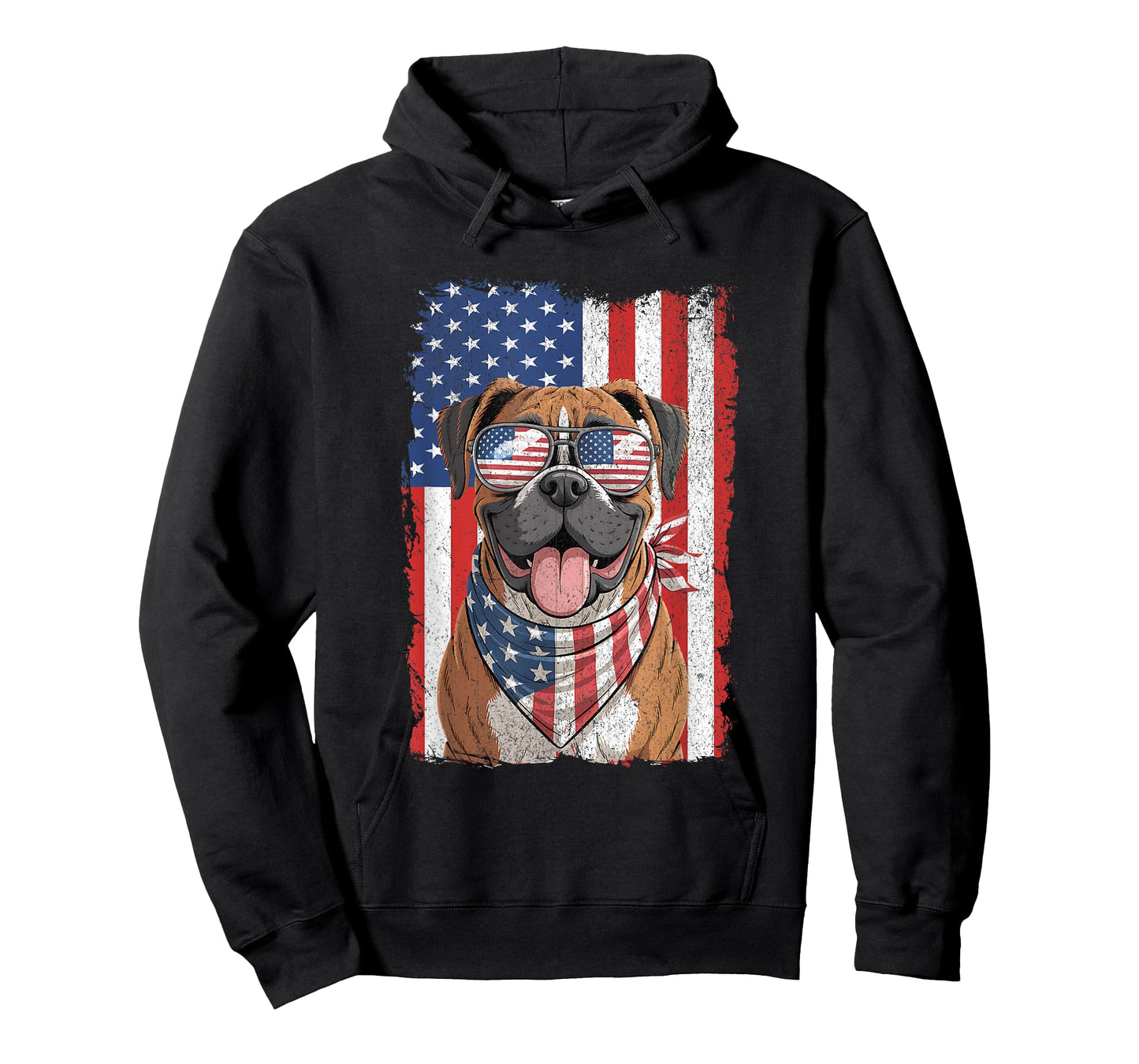 Boxer Dog 4th of July Dog Patriotic USA Flag Man Woman T-Shirt