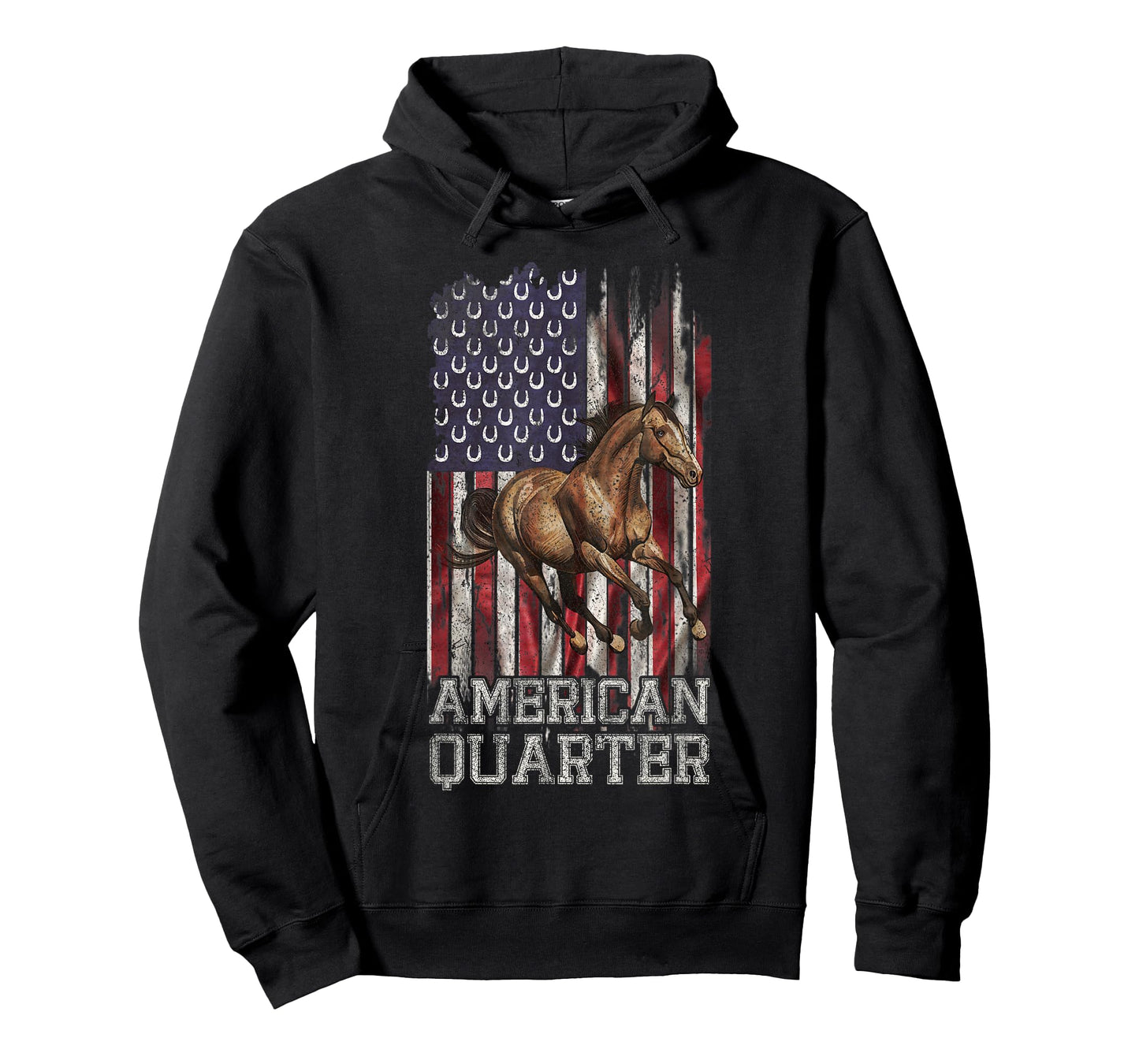 USA Flag American Quarter Horse Lover, Horseback Riding T-Shirt