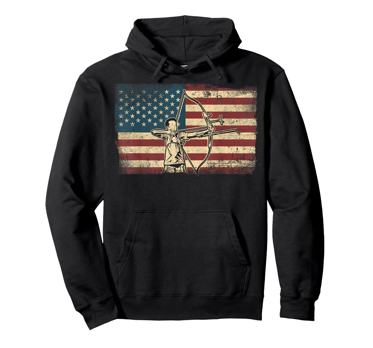 Archery Bow Archer Usa American Flag Vintage Compound Bow T-Shirt