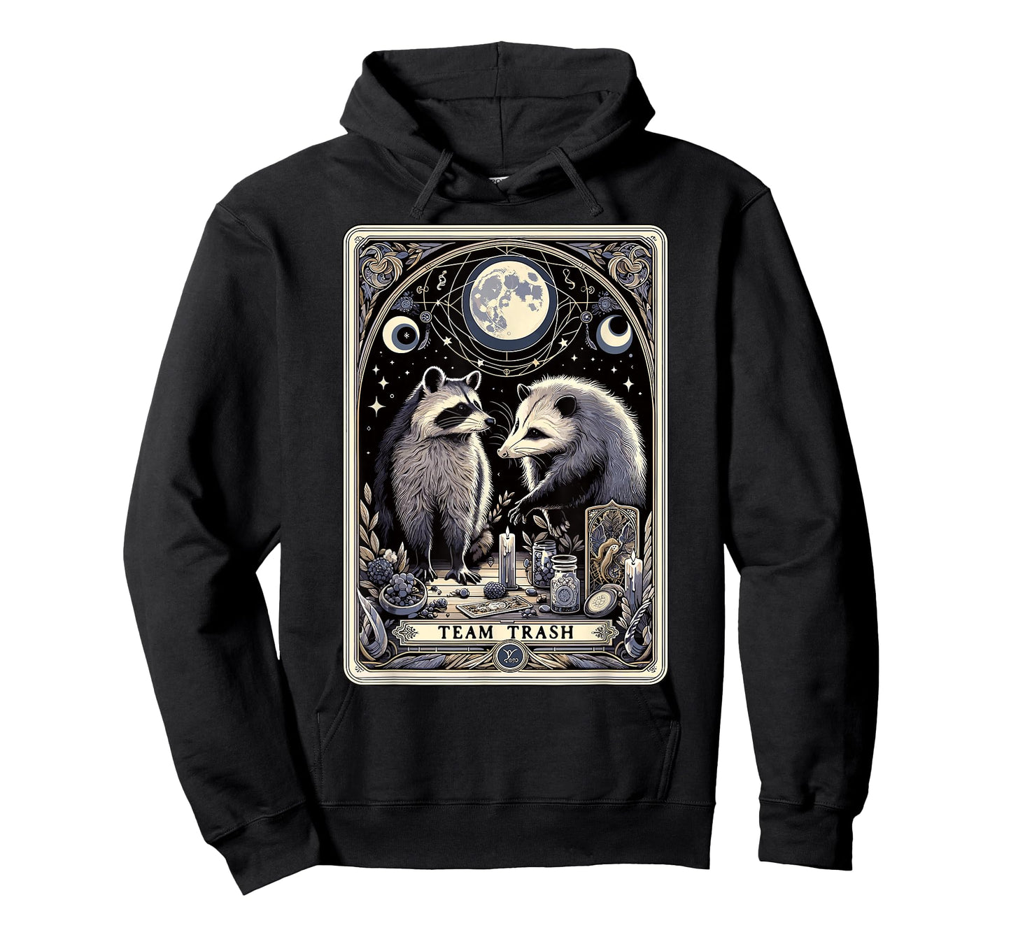 Team Trash Tarot Card Raccoon Opossum Witchcraft Goth Possum T-Shirt