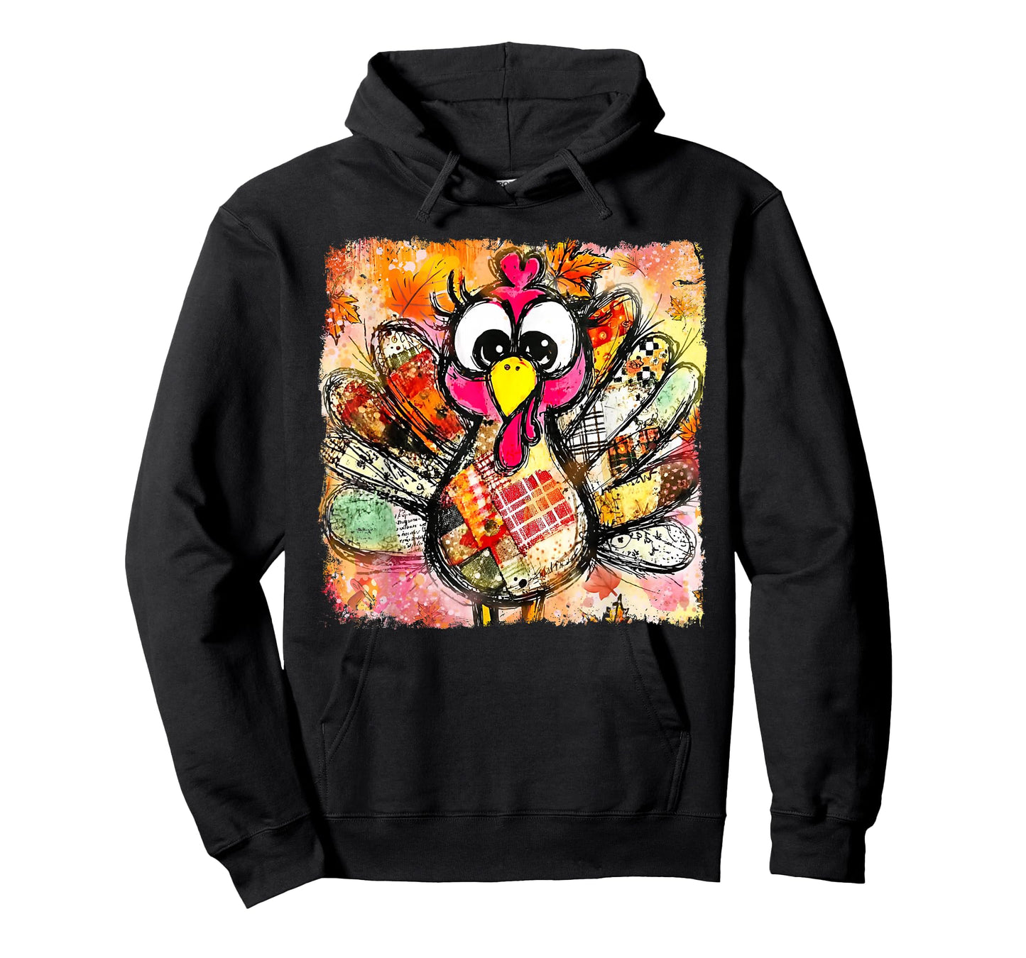 Thanksgiving Thankful Funny Turkey Brushstroke Watercolor T-Shirt