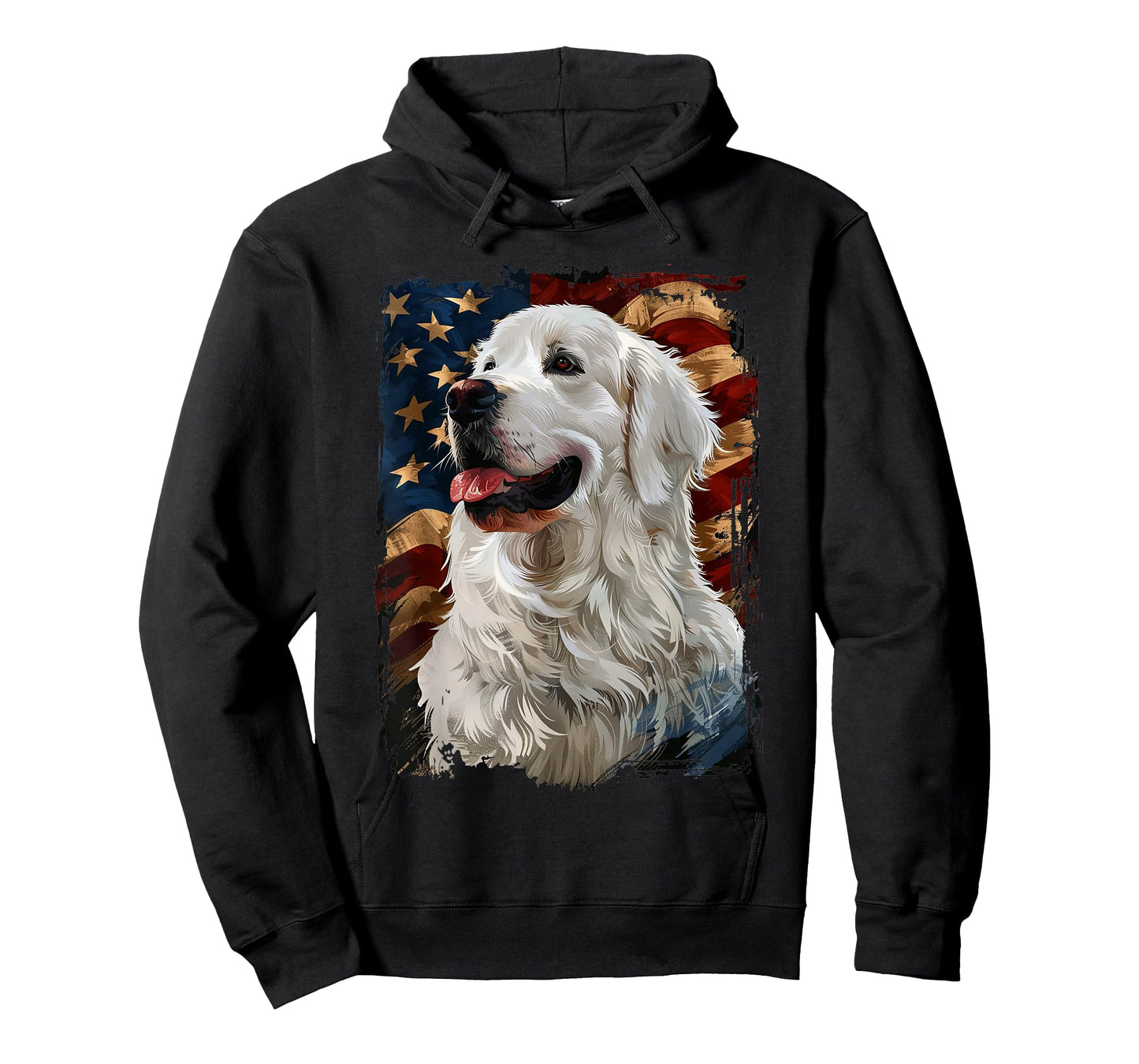 Great Pyrenees American Flag T-Shirt
