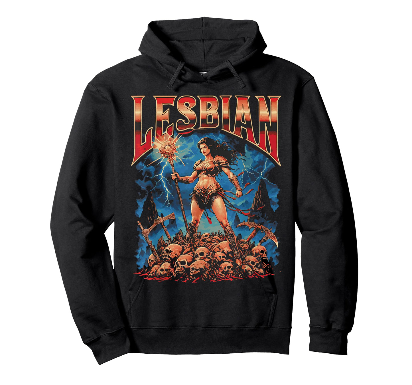 Lesbian Warrior Dark Fantasy Retro Funny Cat LGBT Meme T-Shirt