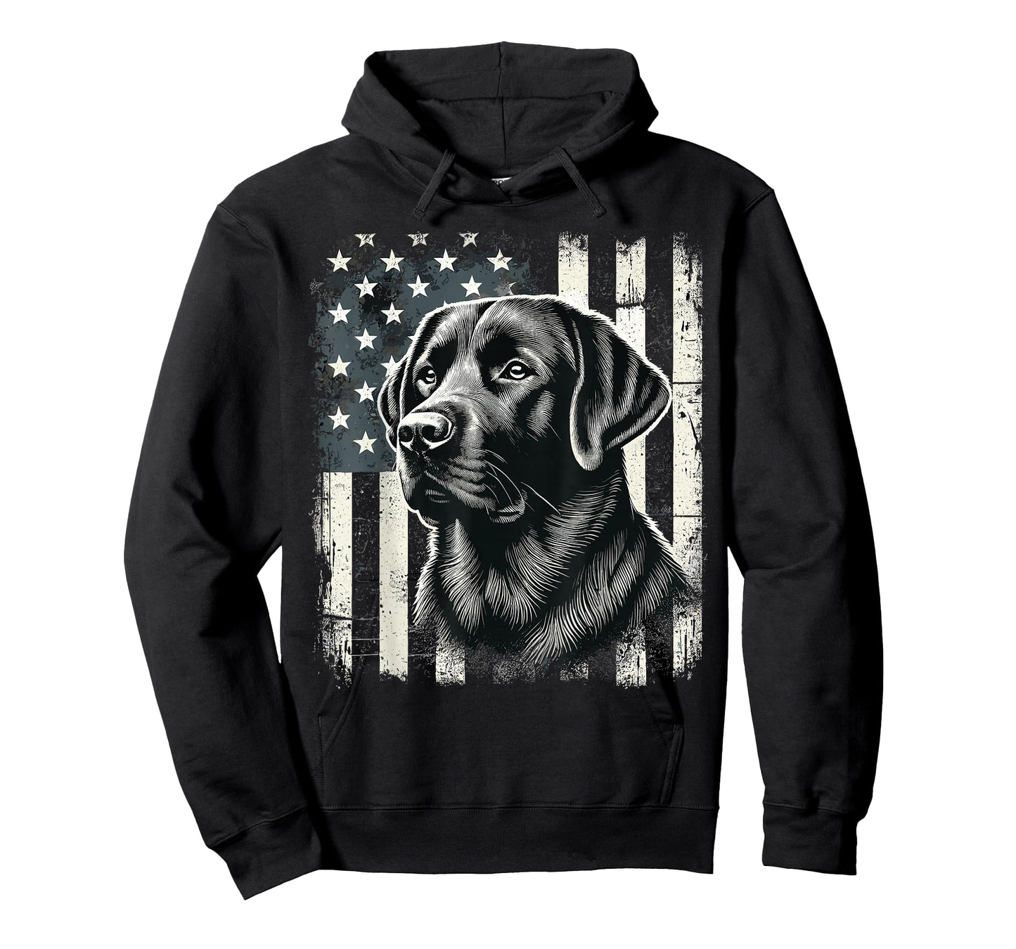 Patriotic American Black Labrador USA Flag T-Shirt
