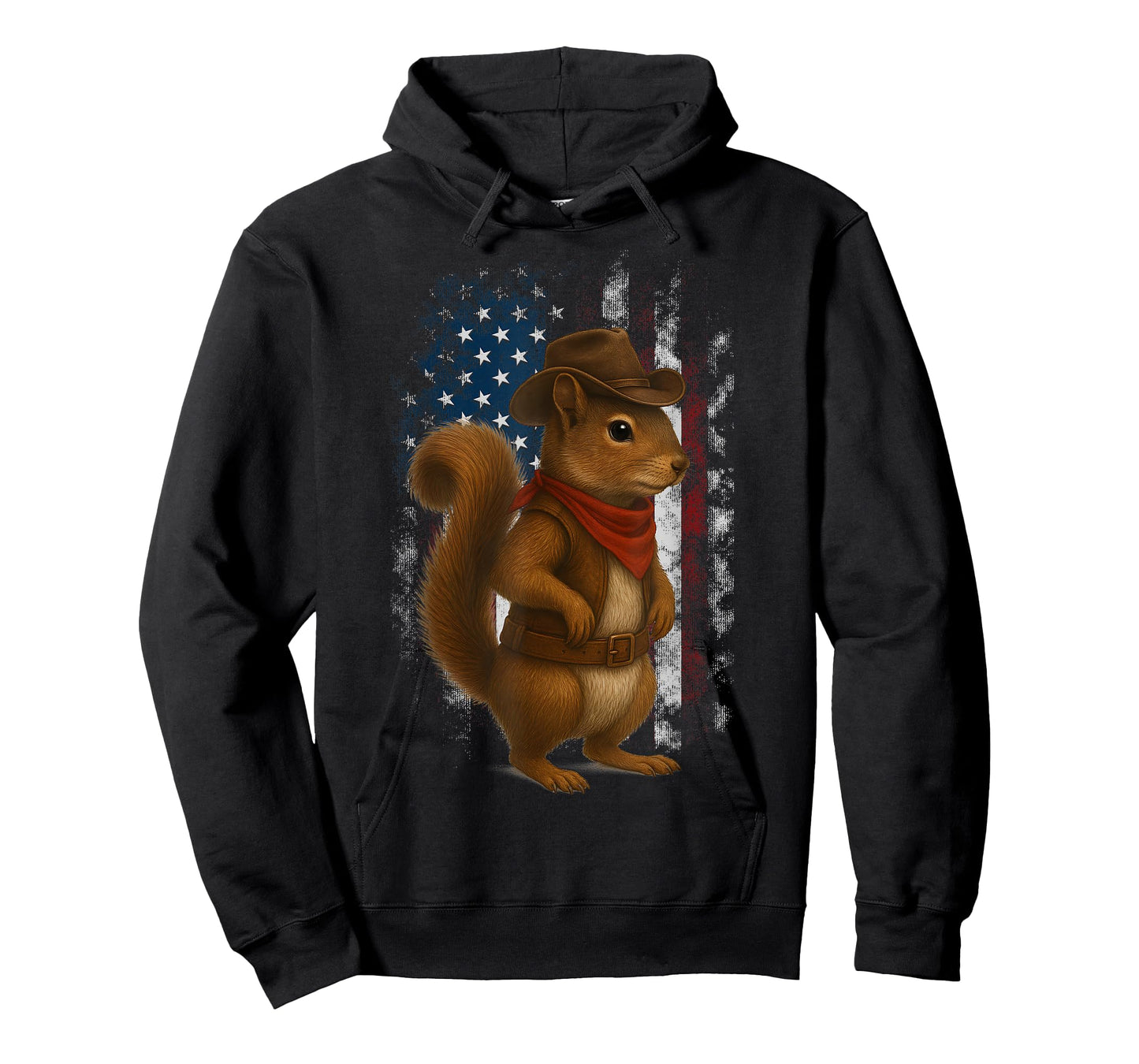Patriotic Squirrel Cowboy USA Flag American 4th Of July T-Shirt
