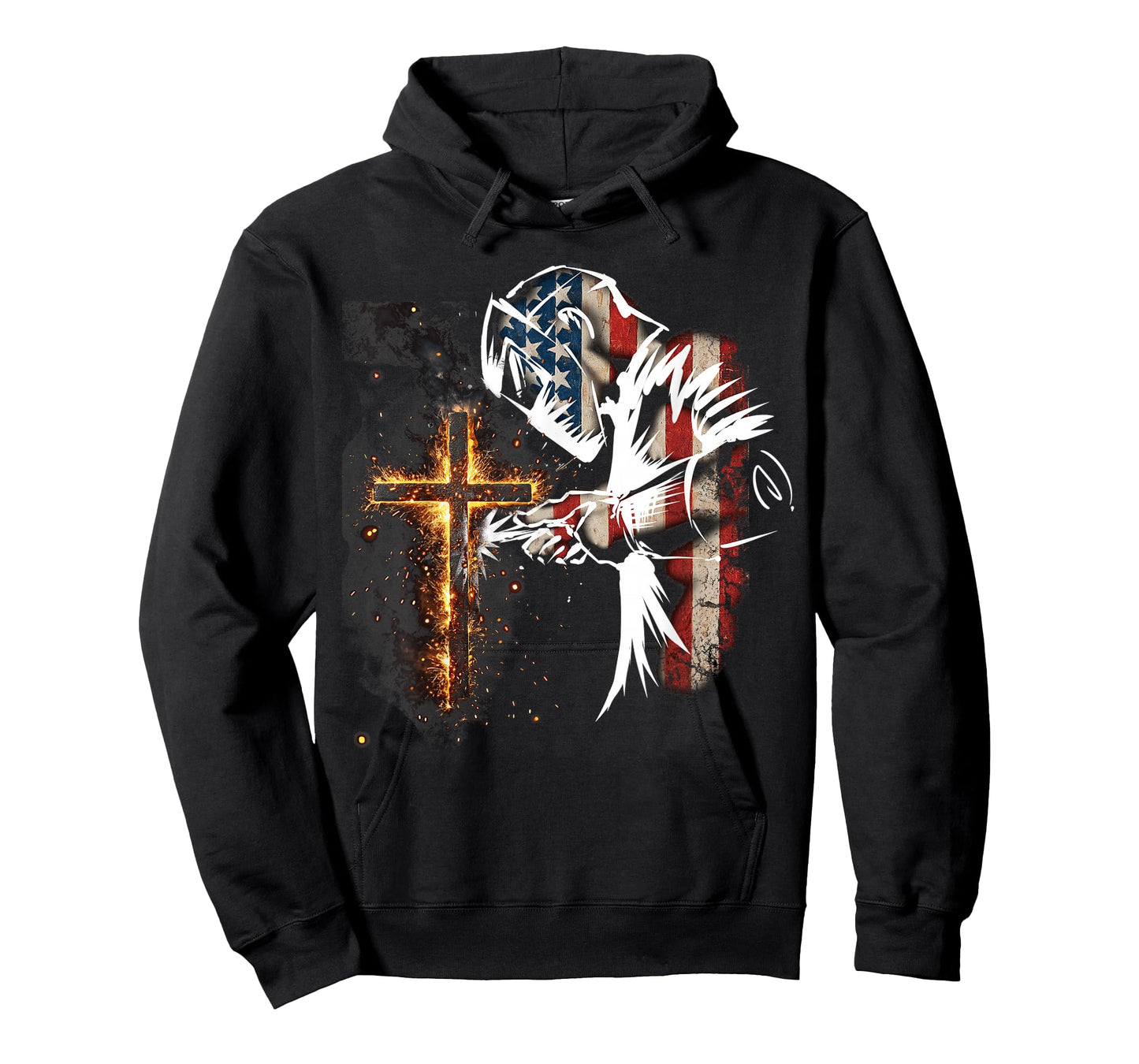 Welder American Flag Mig Tig Welding Faith Cross Christian T-Shirt