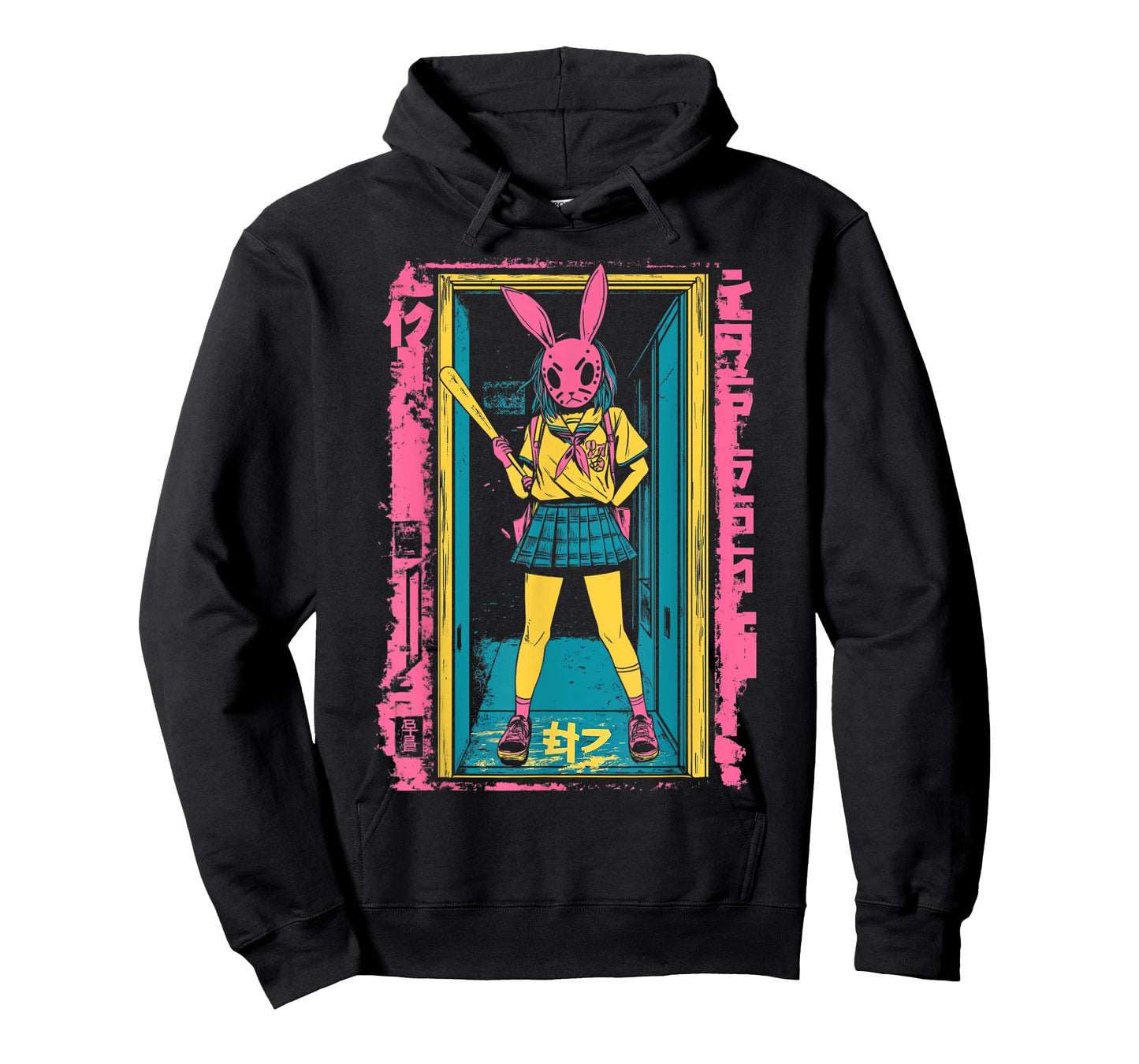 Creepy Girl Bunny Grunge Slasher Pastel Goth Anime Horror T-Shirt
