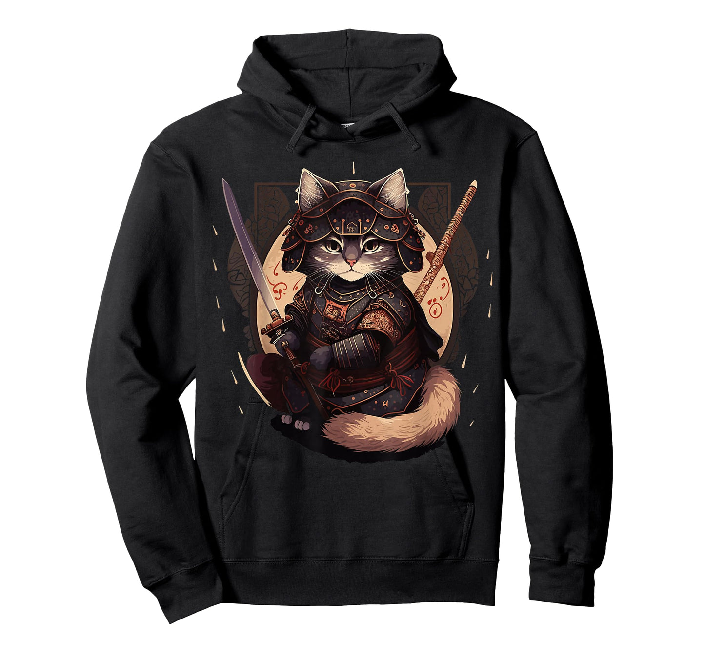 Samurai Cat Warrior Japanese Ninja Cat Kawaii T-Shirt