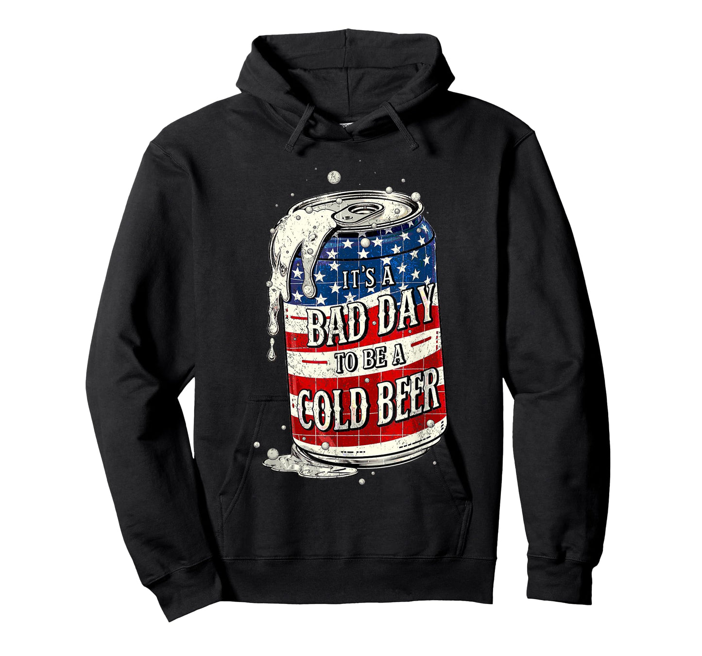 It's a Bad Day to Be a Cold Beer Vintage US Flag 4th of July T-Shirt
