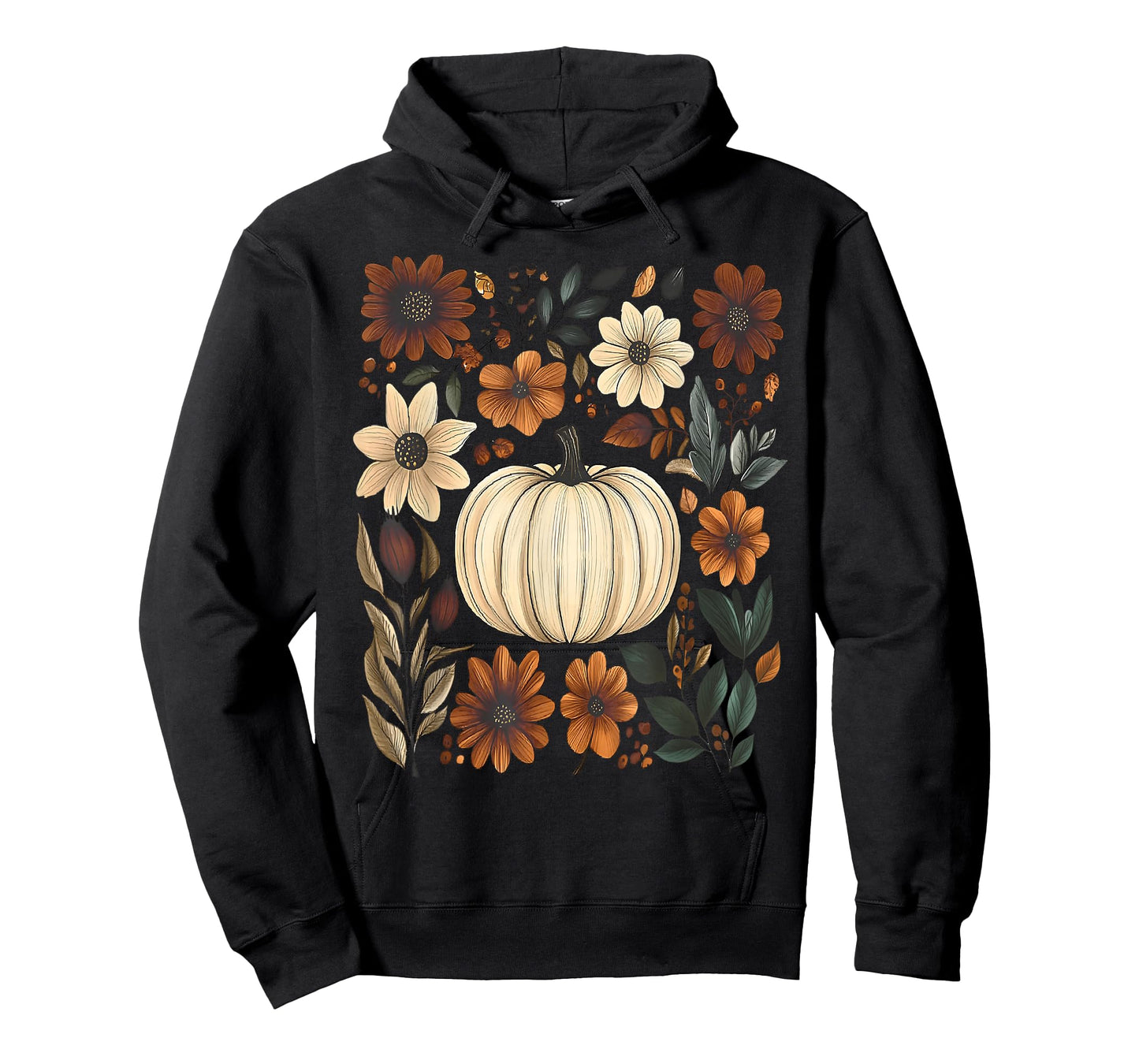 Pumpkin Season Wildflower Thanksgiving Autumn Fall Leaves T-Shirt