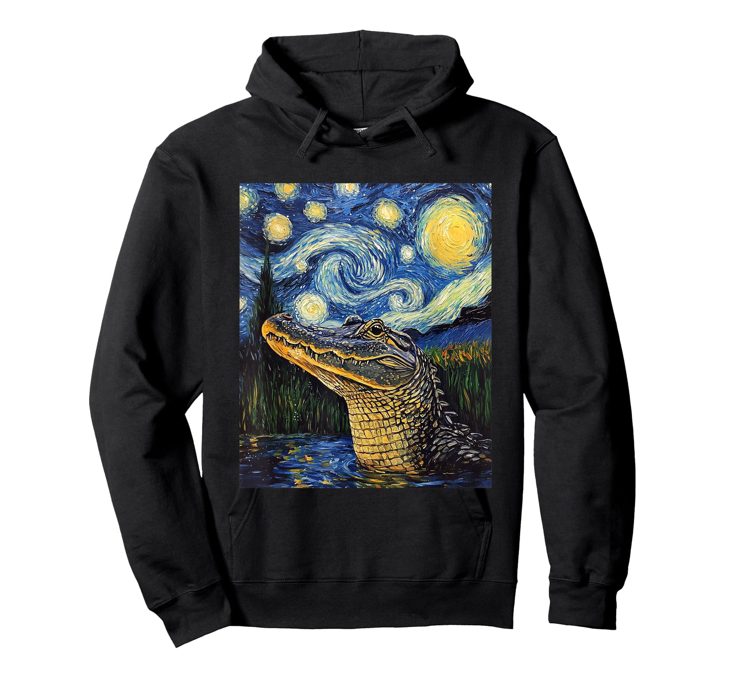 Alligator - Van Gogh Style - Starry Night T-Shirt