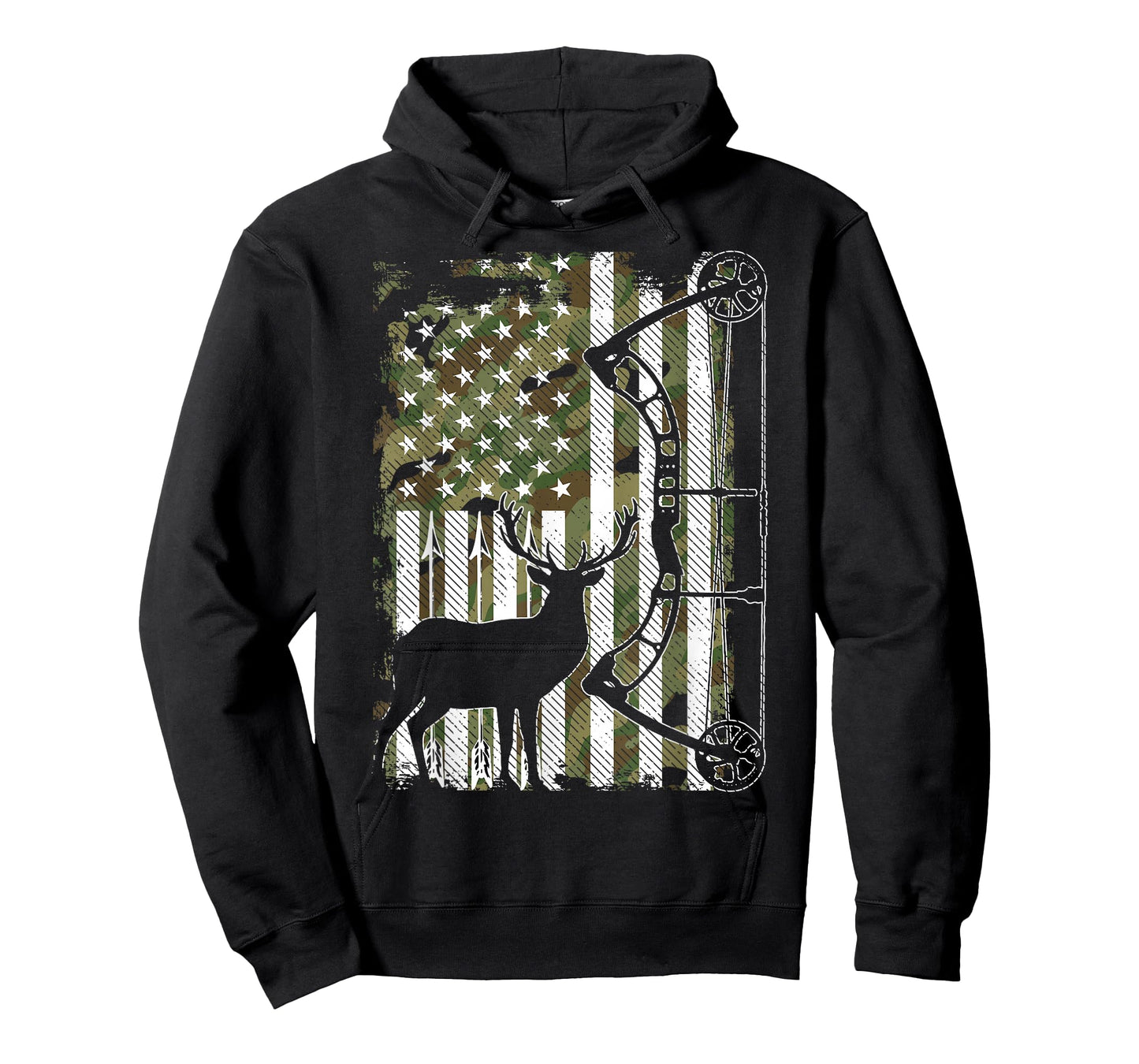 Bow Hunting Deer Hunter Camo American Flag for Men Hunters T-Shirt