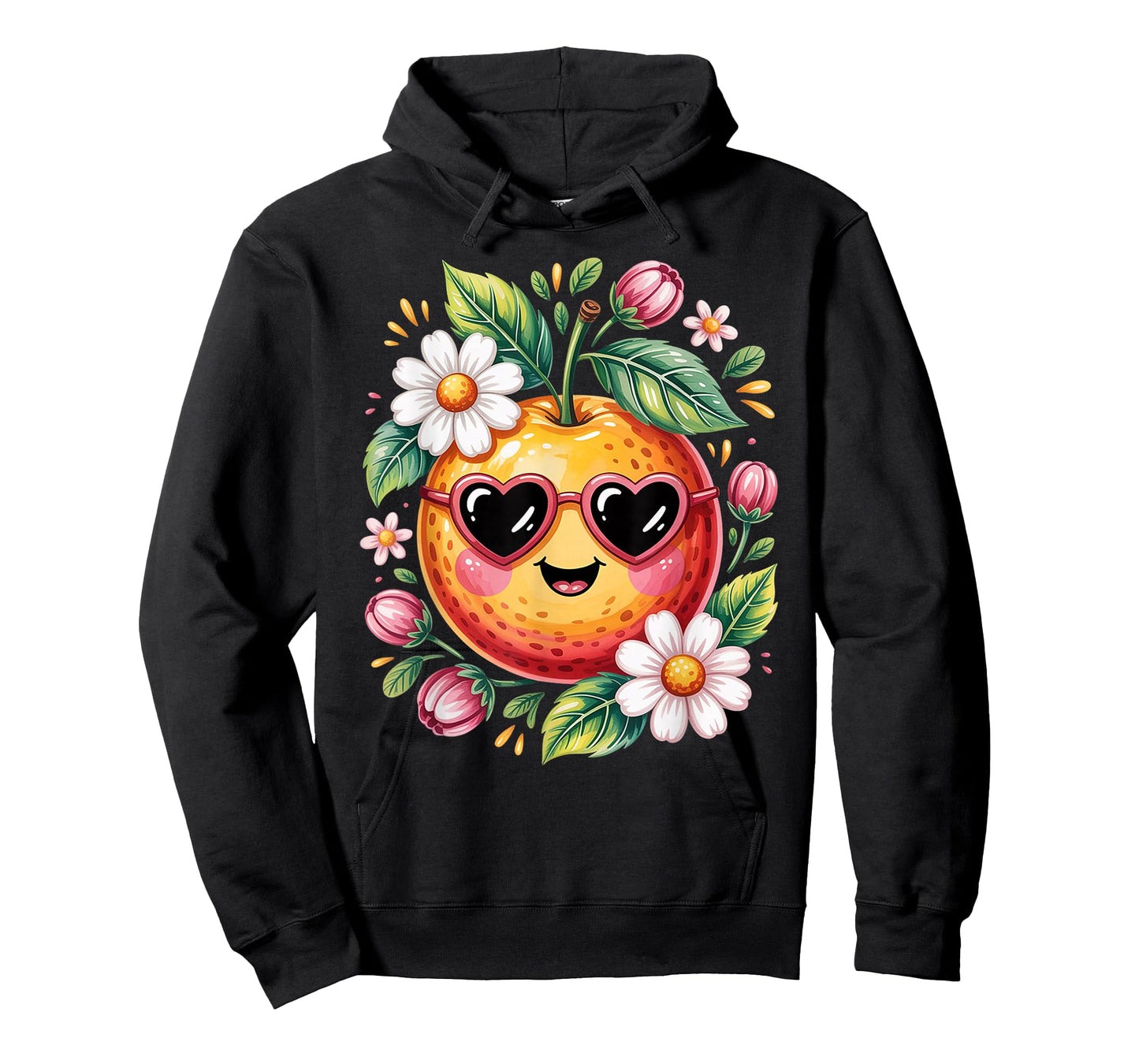 Cute Orange with Flower for Women & Girls - Oranges Fruit T-Shirt