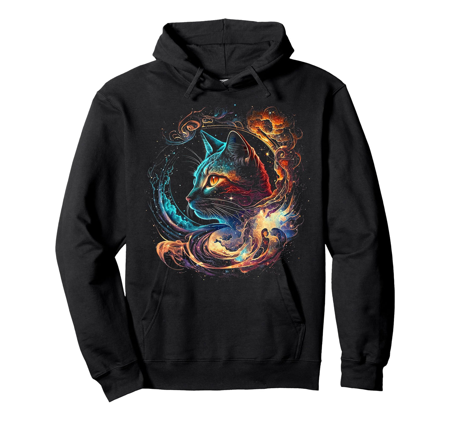 Cat in The Galaxy and Space Kitten Cat Head T-Shirt
