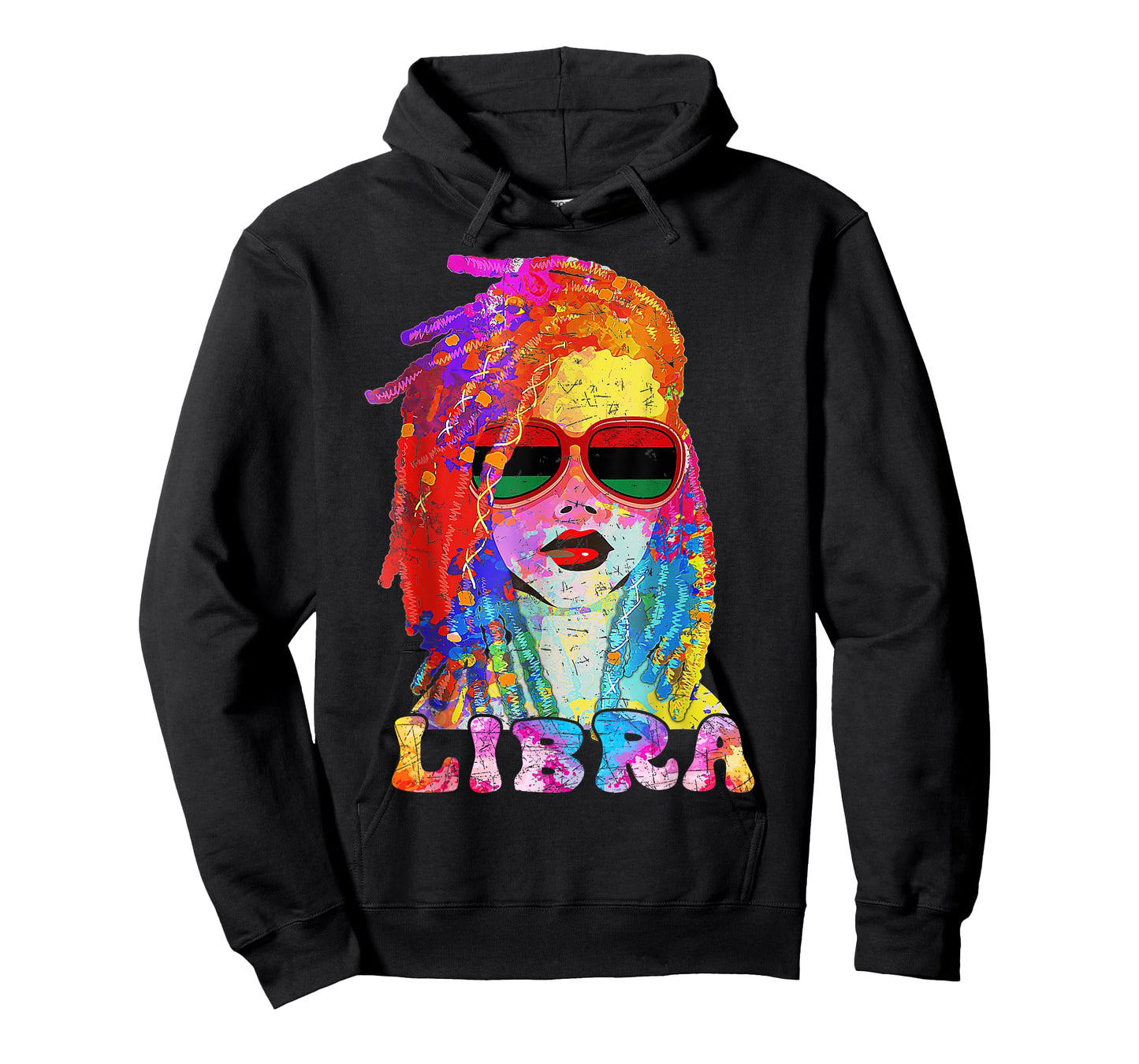 Libra Girl Loc'd Hair Art Zodiac Birthday Black Woman T-Shirt